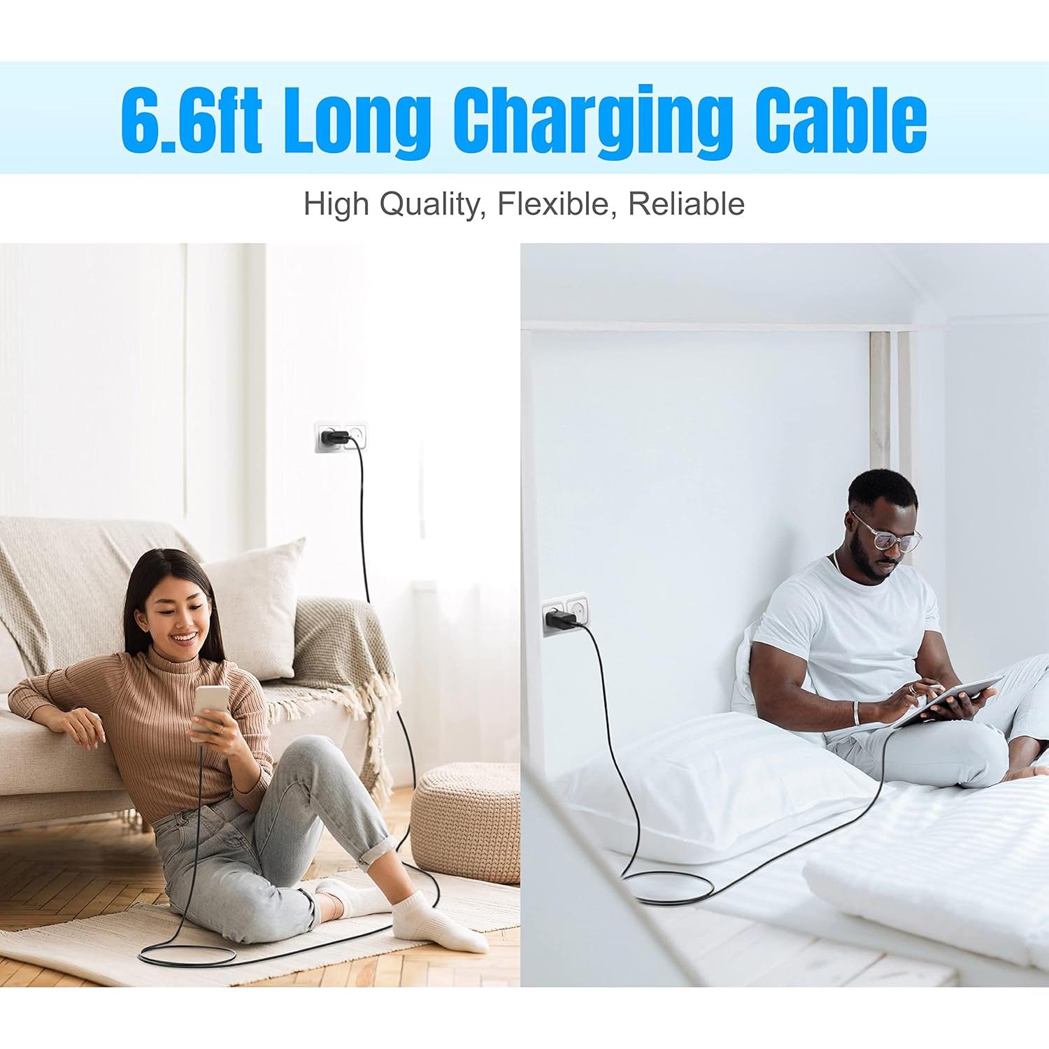 Cargador USB-C 30W Rápido con 2 Cables 2m para iPhone y iPad