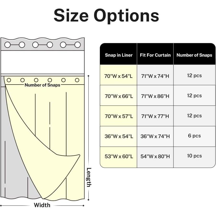 Cortina de Ducha Liner Snap River Dream 91.44x137.16 cm Blanca
