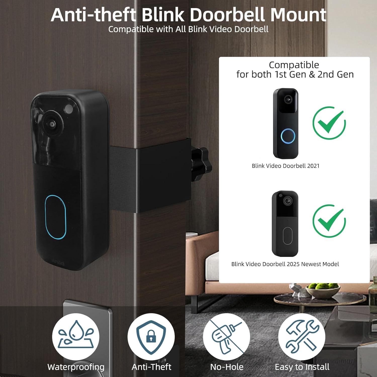 Soporte para timbre Blink 2025 sin perforaciones - Negro