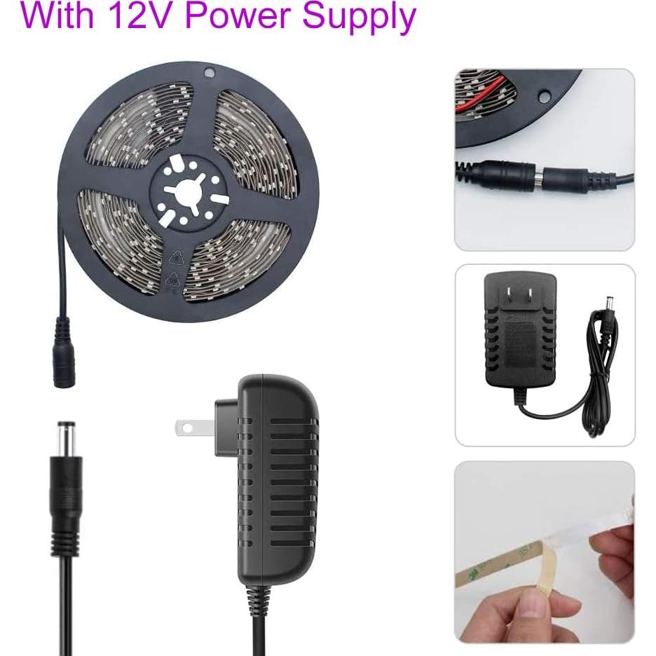 Tira de Luz Negra LED UV 5M 300LEDs IP65 12V - LEDStrips8