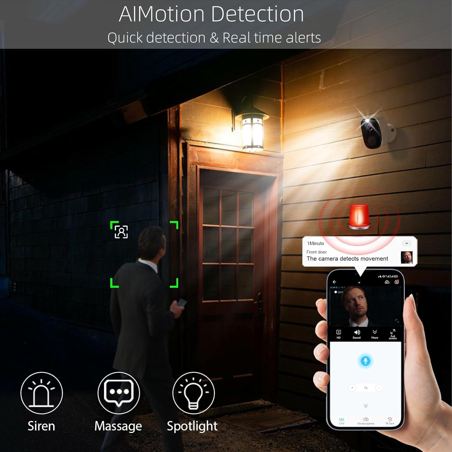 Cámara de Seguridad Inalámbrica RICHCHO 2K WiFi IP65