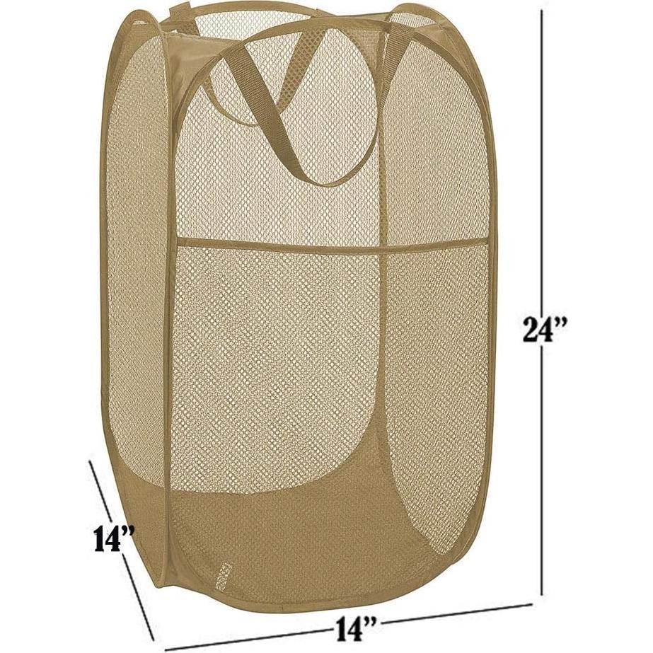 Cesta de lavandería colapsable Buenod 77L beige malla