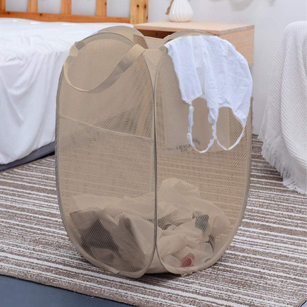 Cesta de lavandería colapsable Buenod 77L beige malla