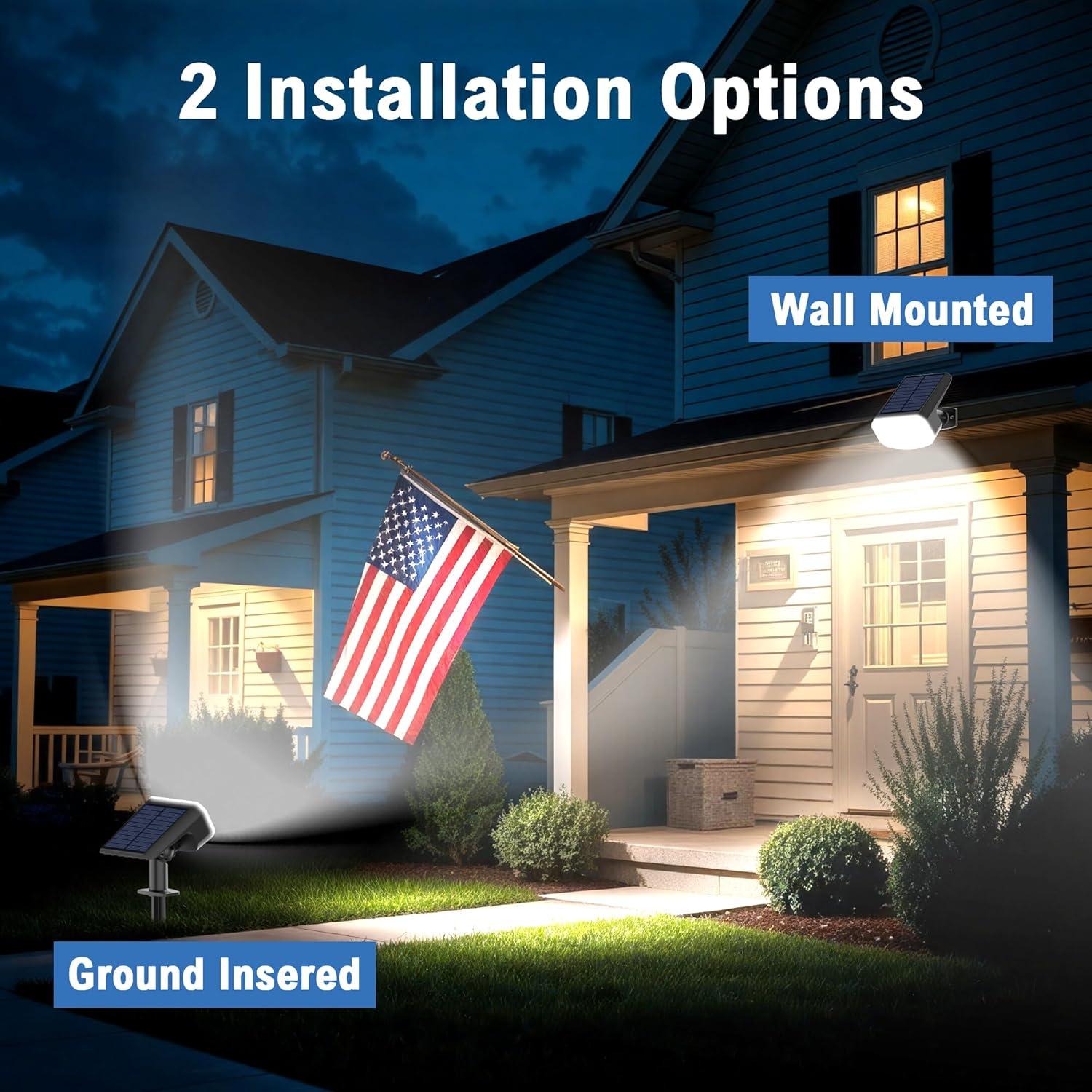 Luces Solares JEJOT para Exteriores IP65, 2 Paquete, 48 LEDs