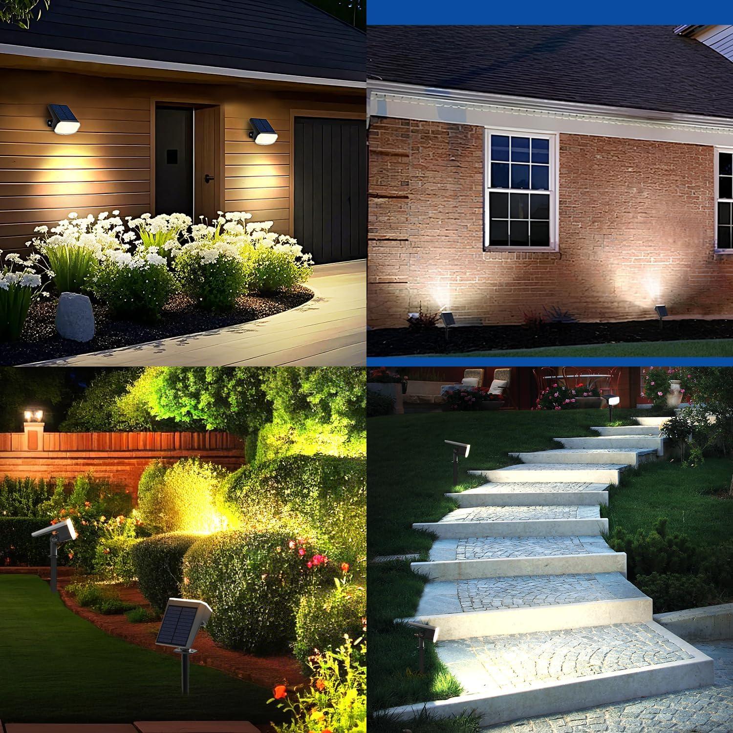 Luces Solares JEJOT para Exteriores IP65, 2 Paquete, 48 LEDs