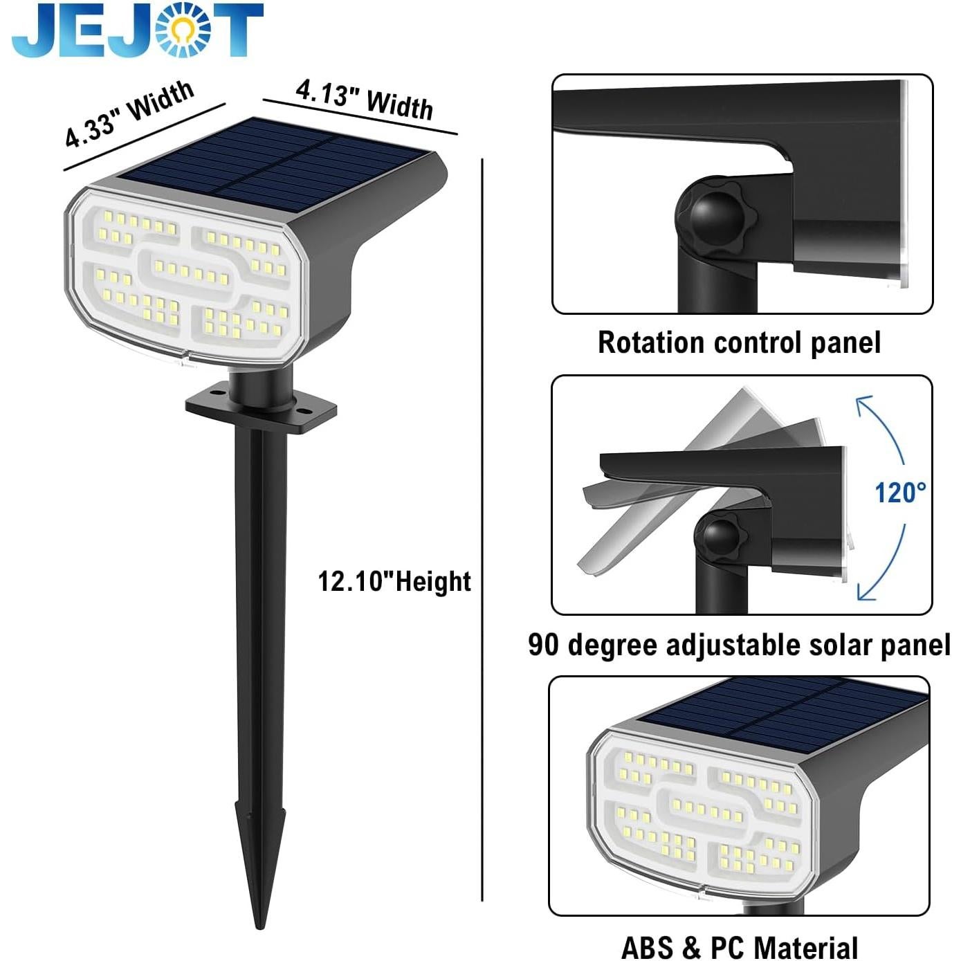 Luces Solares JEJOT para Exteriores IP65, 2 Paquete, 48 LEDs