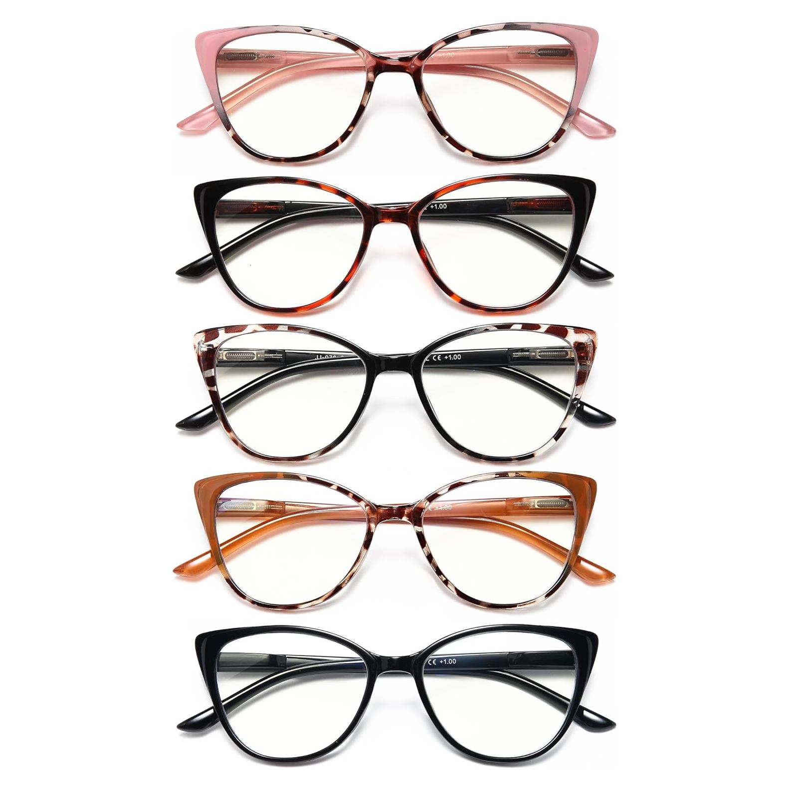 Gafas de Lectura EYEURL Ojos de Gato 5 Paquete 0.5x Antirreflejo