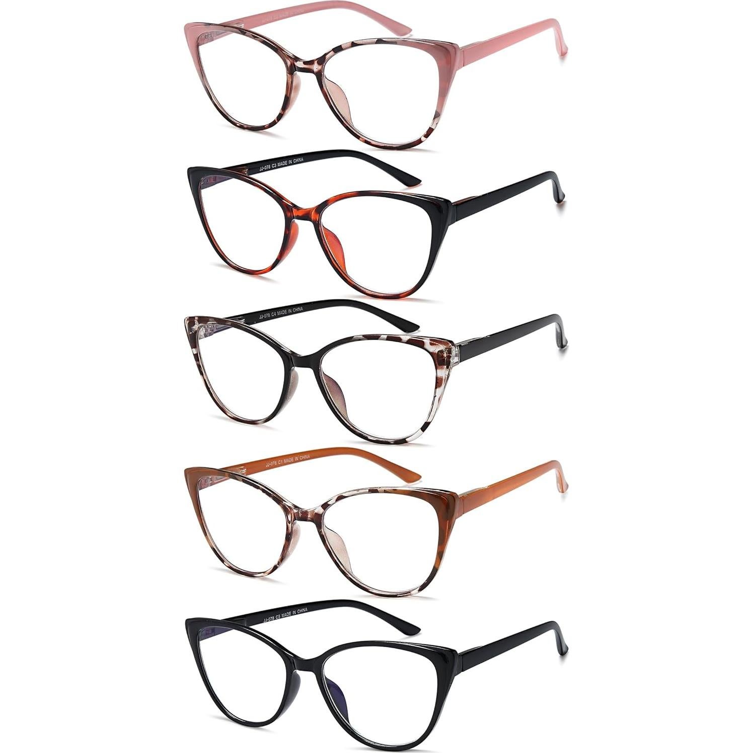 Gafas de Lectura EYEURL Ojos de Gato 5 Paquete 0.5x Antirreflejo