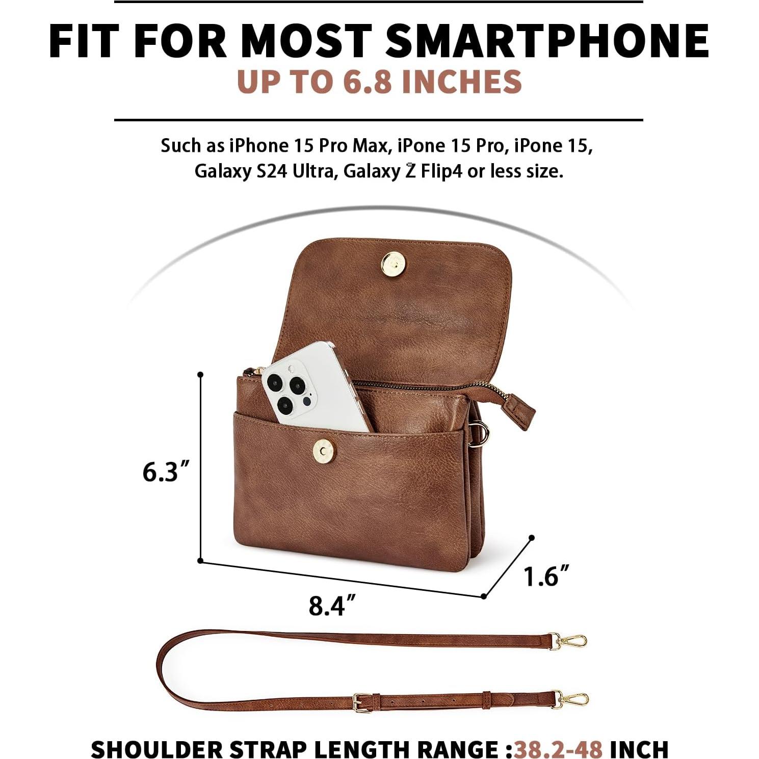 Bolso Cruzado CHOLISS de Cuero Vegano para Mujeres - Marrón Retro