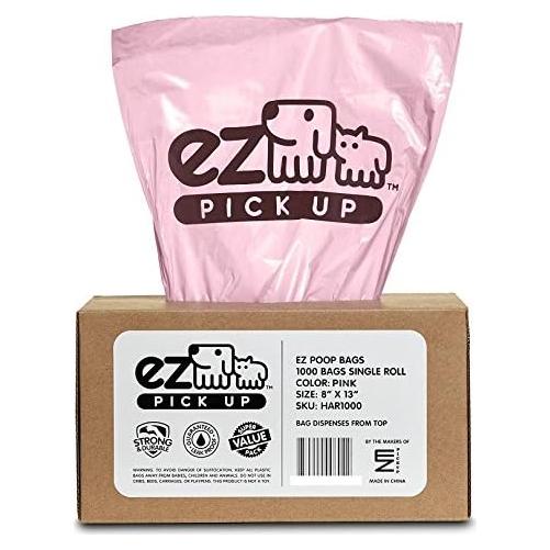 1000 Bolsas de Desechos de Mascotas EZ PICK UP Rosa 20.3x33cm