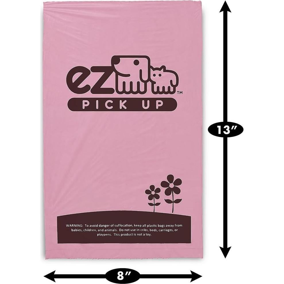 1000 Bolsas de Desechos de Mascotas EZ PICK UP Rosa 20.3x33cm