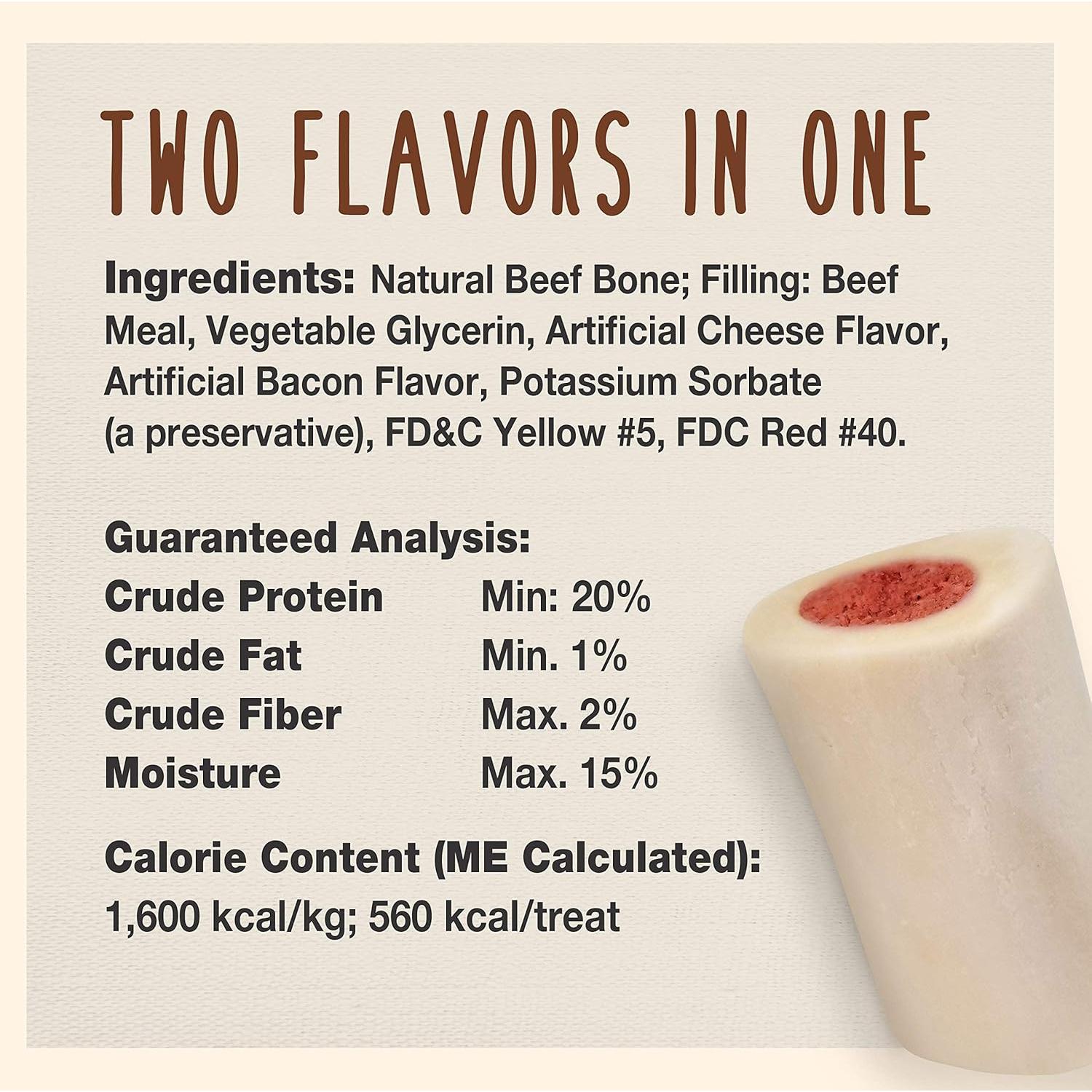 Hueso de Espinilla Relleno Cadet 3-4" para Perros Pequeños