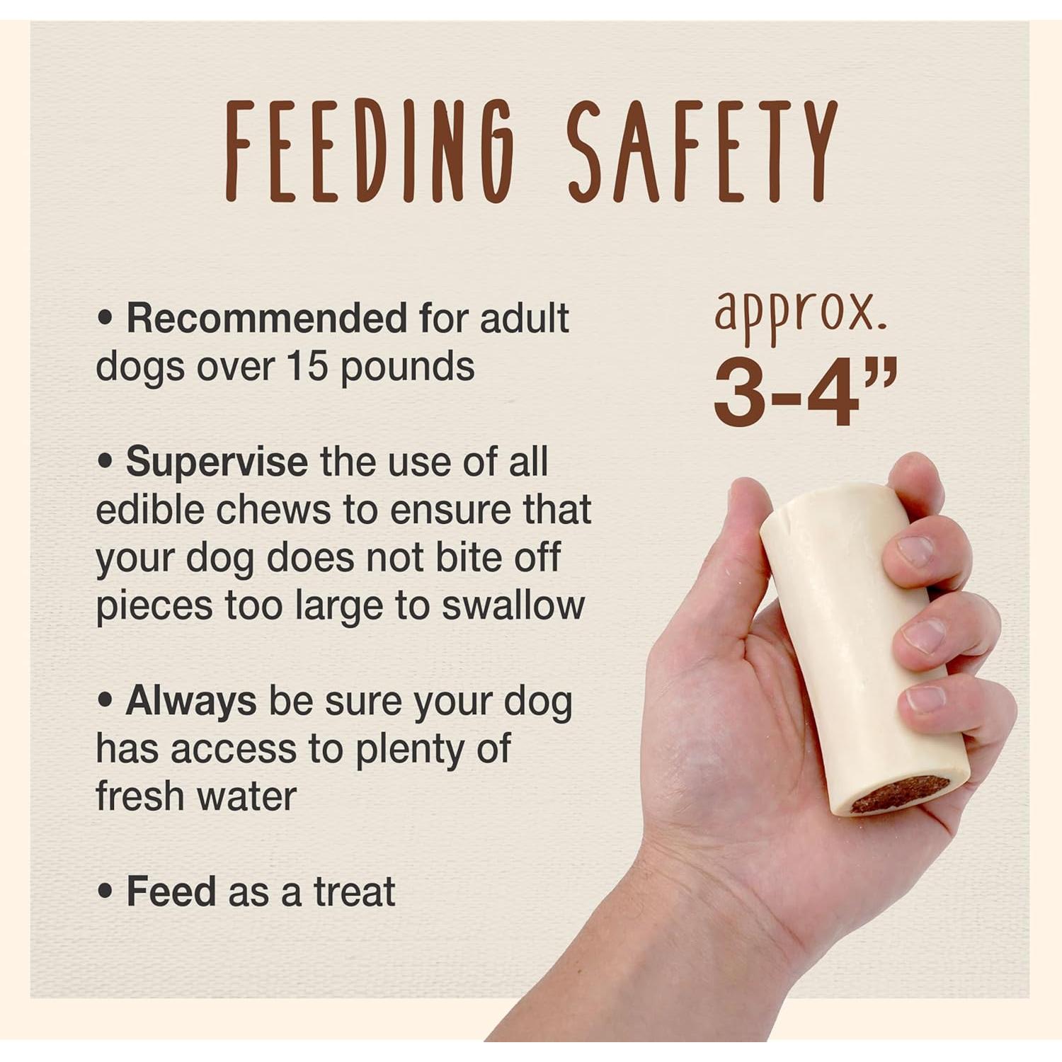 Hueso de Espinilla Relleno Cadet 3-4" para Perros Pequeños