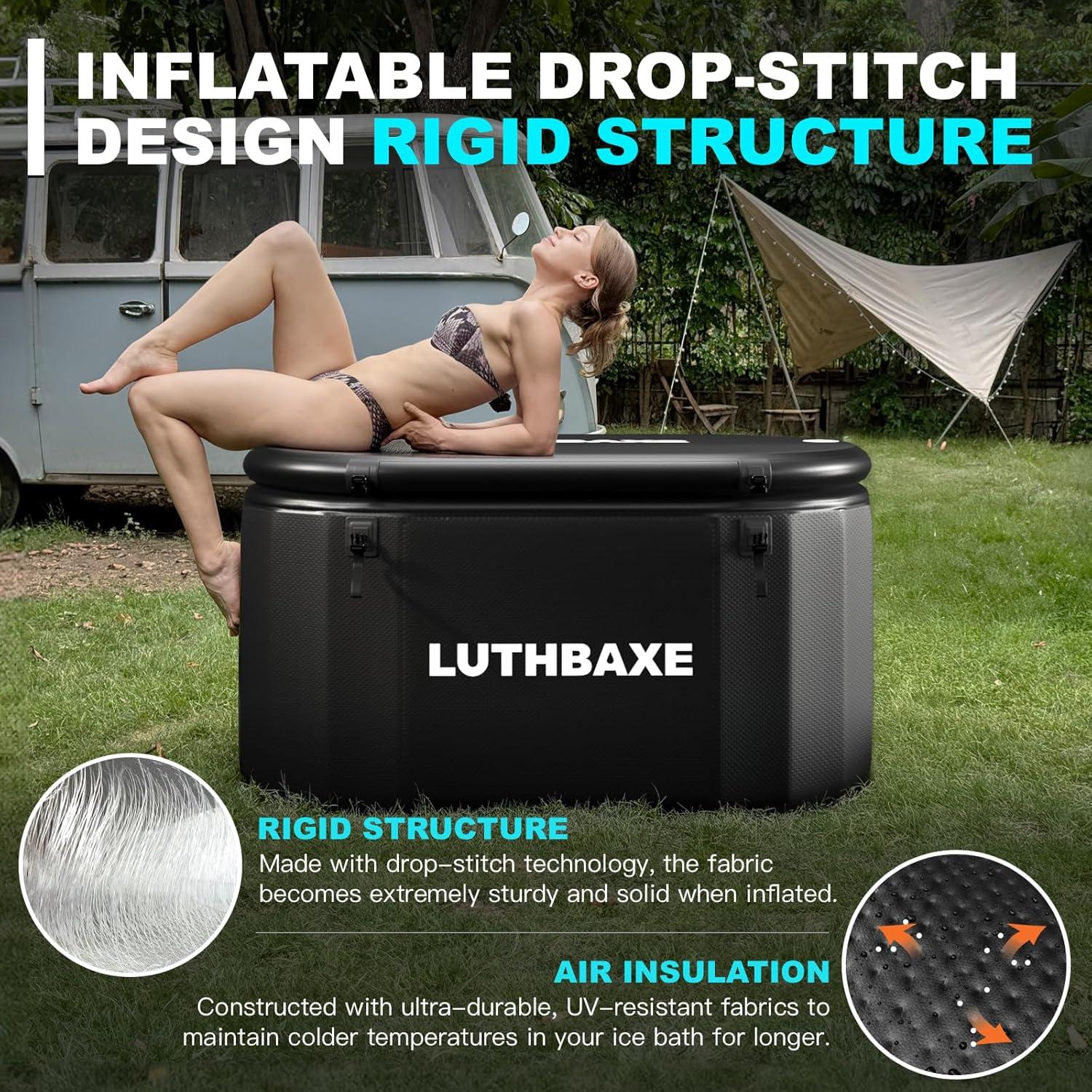 Baño Frío Inflable LUTHBAXE 825L Negro para Recuperación