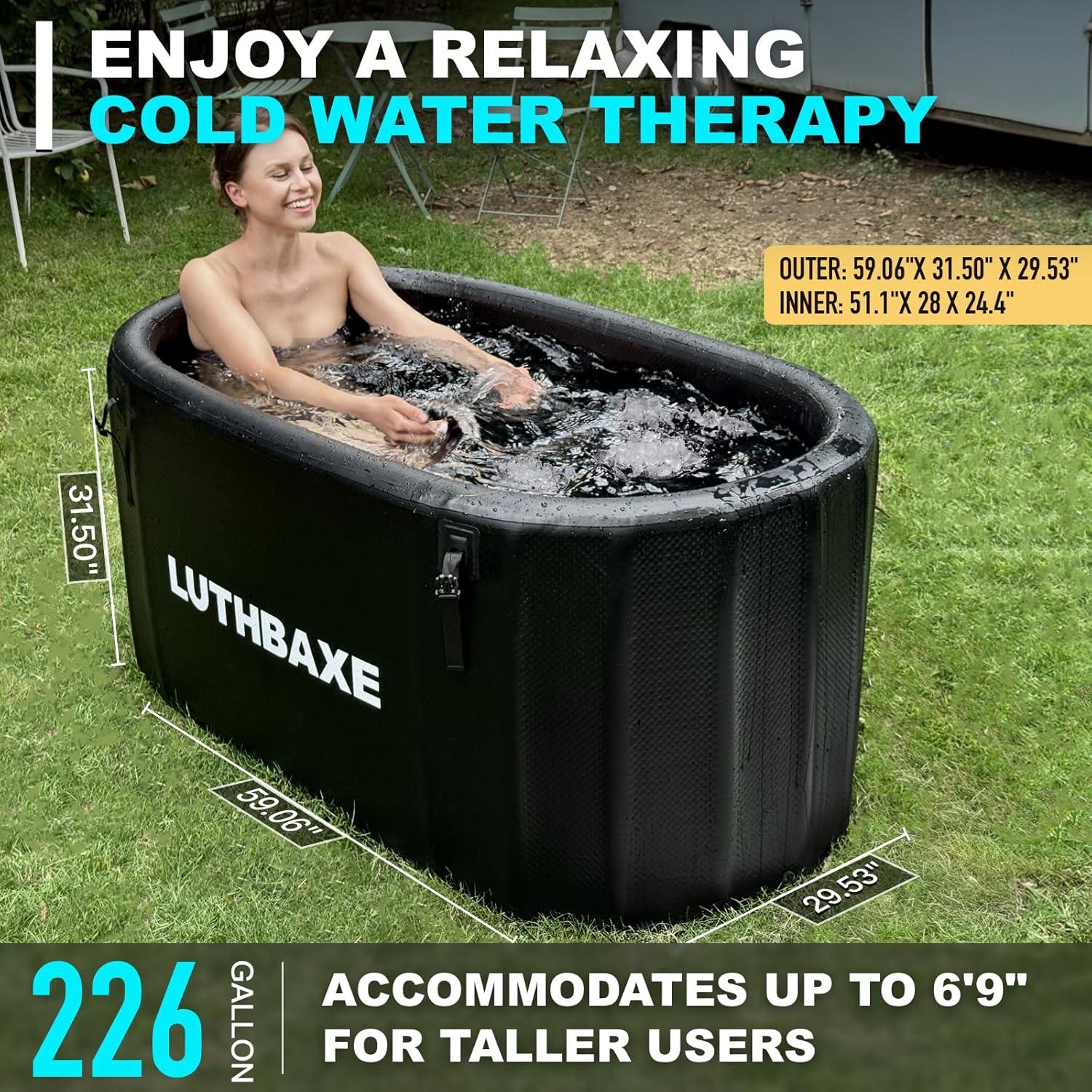 Baño Frío Inflable LUTHBAXE 825L Negro para Recuperación