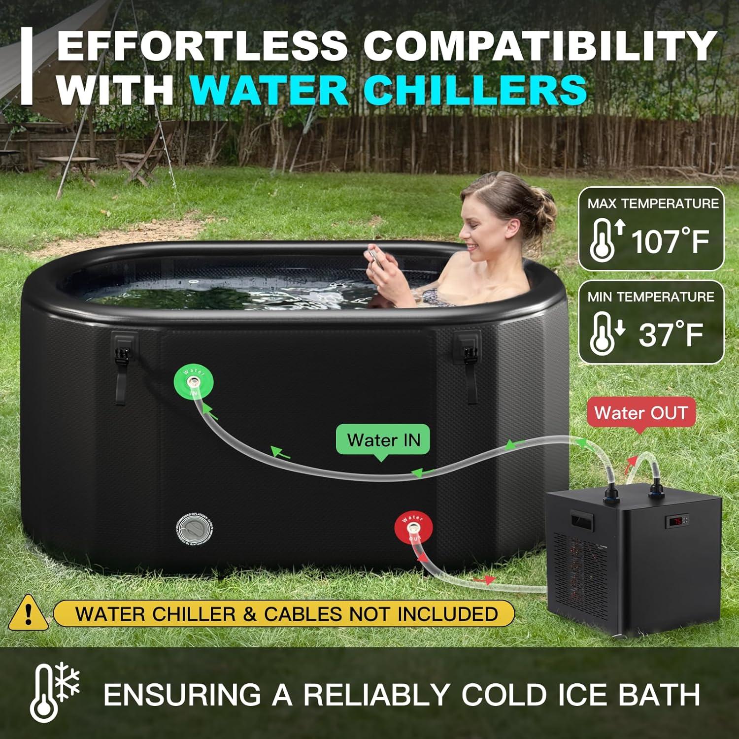 Baño Frío Inflable LUTHBAXE 825L Negro para Recuperación