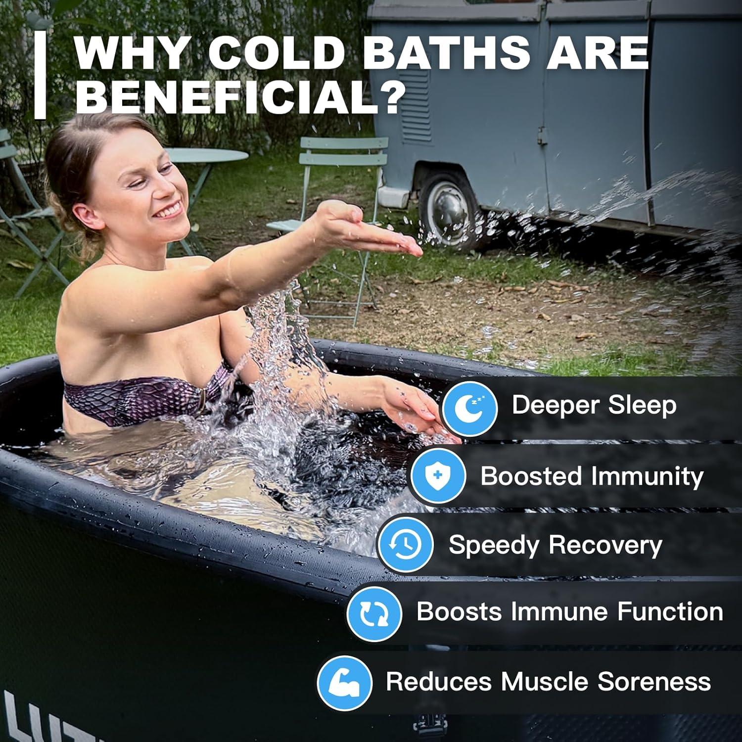 Baño Frío Inflable LUTHBAXE 825L Negro para Recuperación