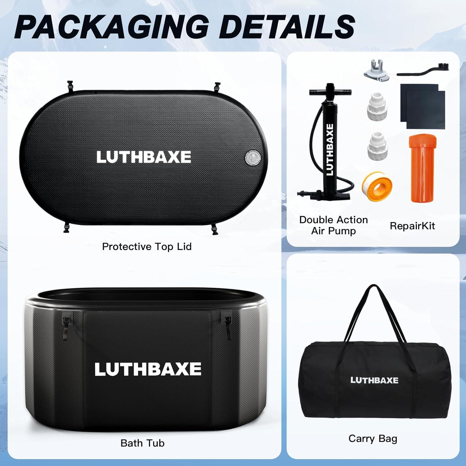 Baño Frío Inflable LUTHBAXE 825L Negro para Recuperación