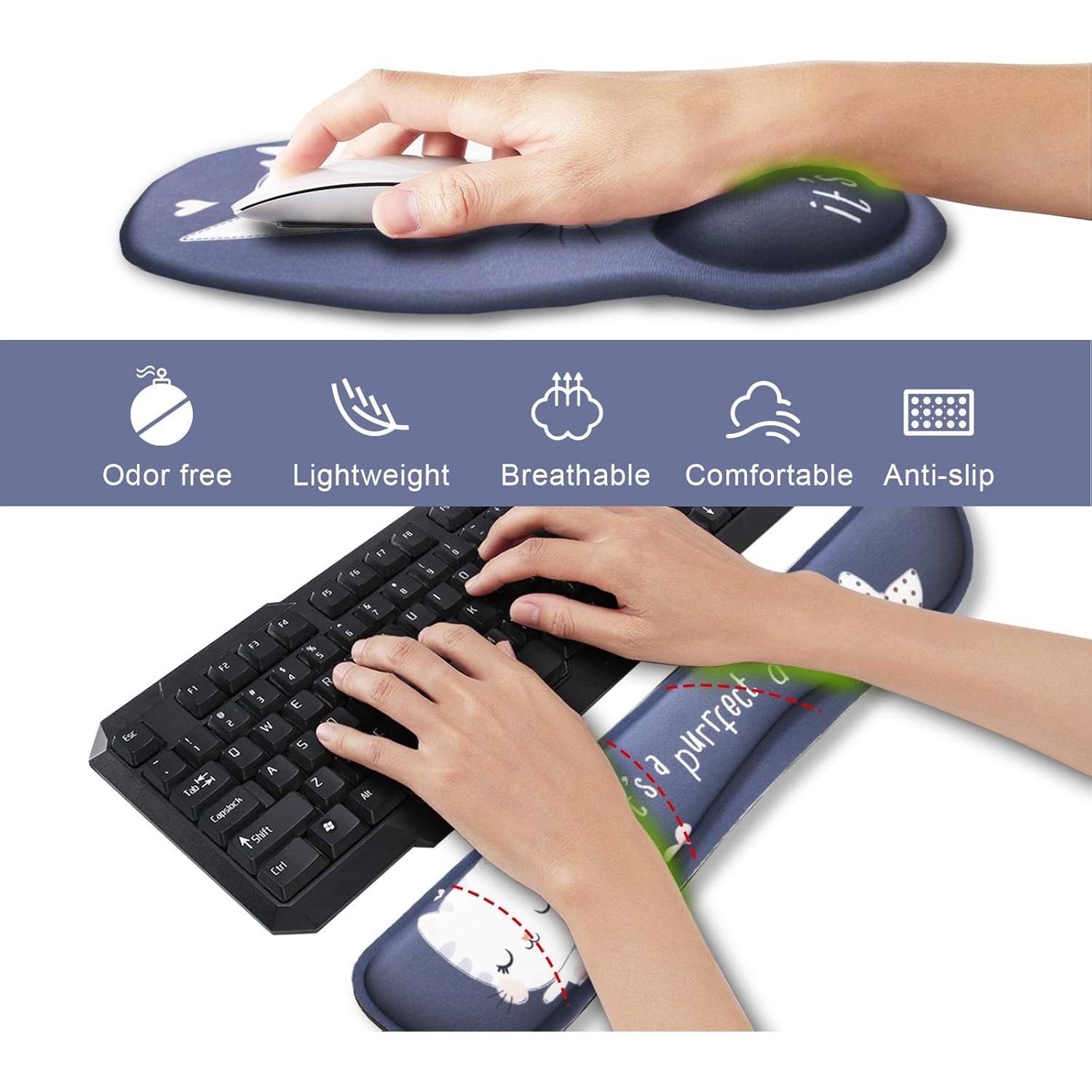 Reposamuñecas ergonómico iVeze con almohadilla de gel - Gato lindo