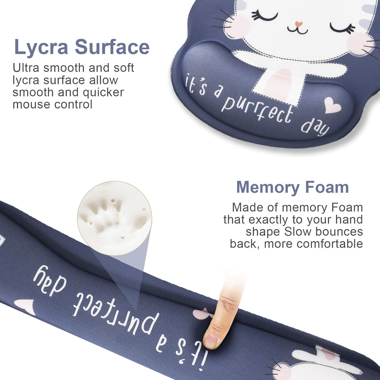 Reposamuñecas ergonómico iVeze con almohadilla de gel - Gato lindo