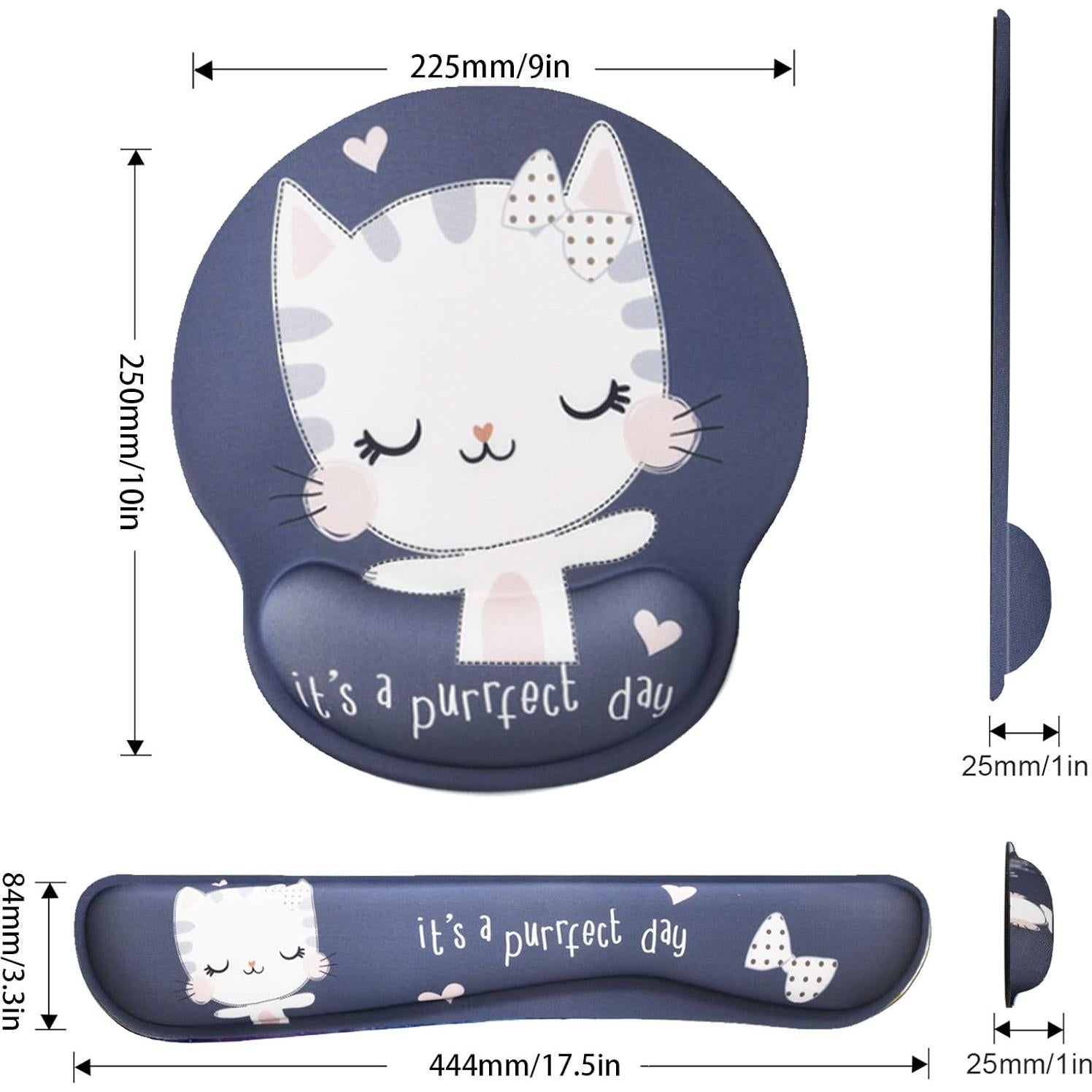 Reposamuñecas ergonómico iVeze con almohadilla de gel - Gato lindo