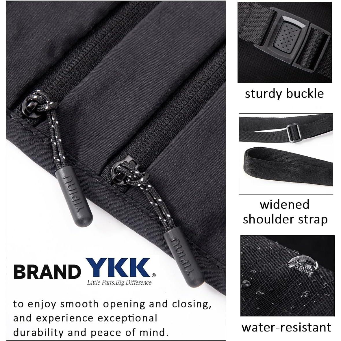 Cinturón de Dinero YIPINU FT8 con Bloqueo RFID Negro