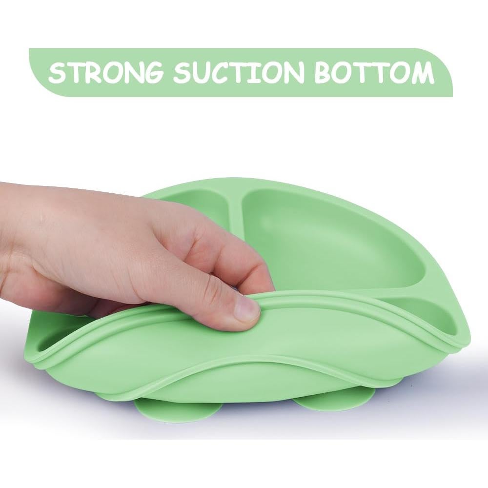 Platos de Silicona para Niños Vicloon, 2 Piezas, Antideslizantes