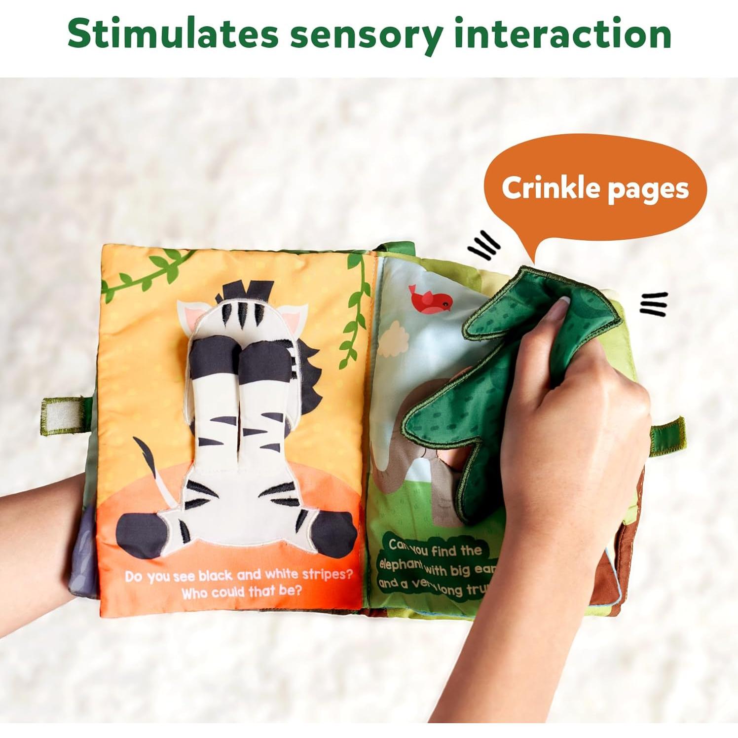 Libro de Tela Skillmatics Peek-A-Boo Jungle - 8 Páginas Interactivas