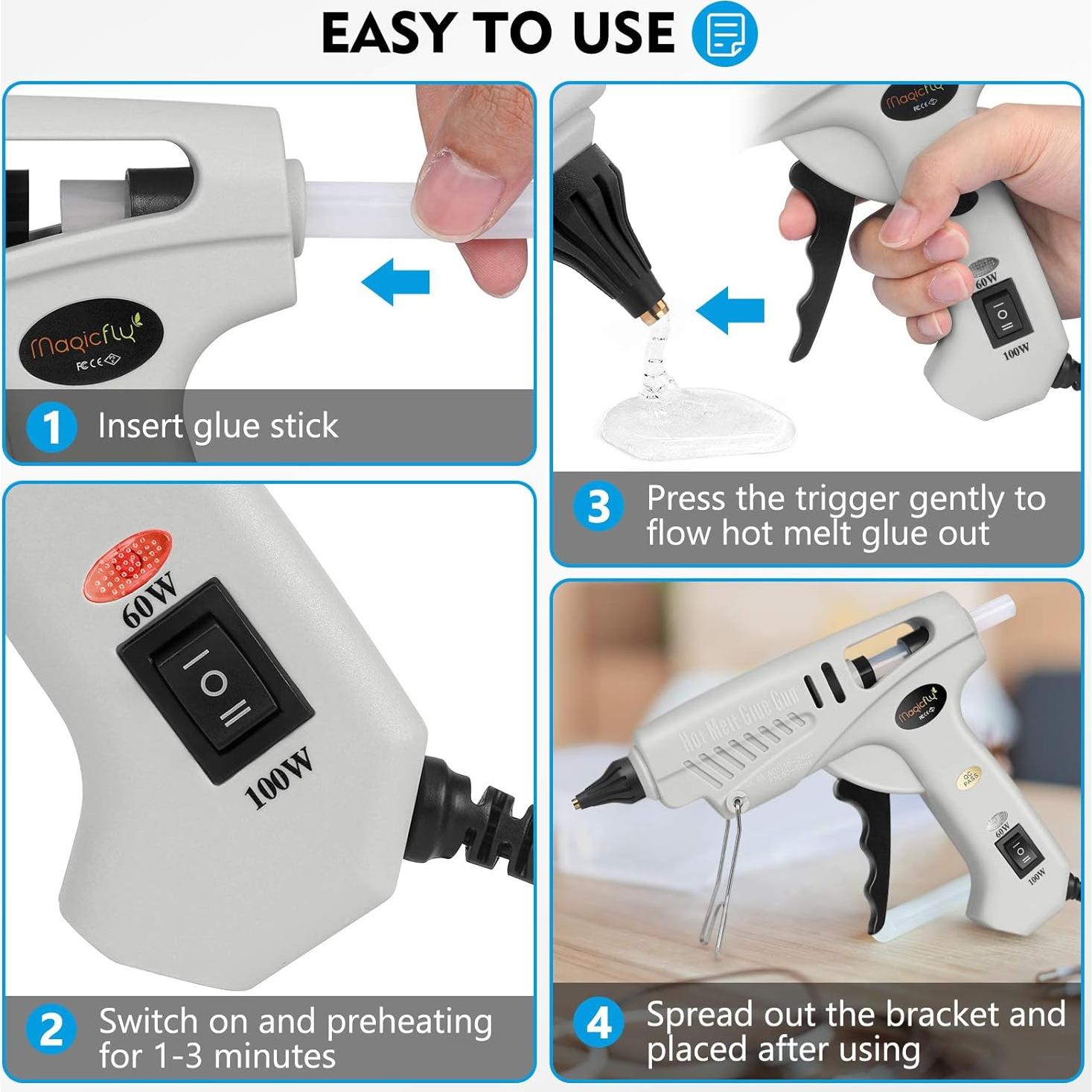 Pistola de Pegamento Caliente Magicfly 100W con 30 Barras