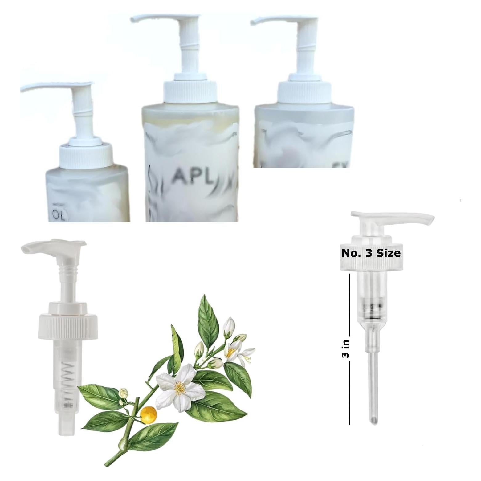 Dispenser Pumps Compatible with Olaplex No. 3 Hair Perfector Mask and Travel Size No. 4 Shampoo & No. 5 Conditioner, 3.3 oz / 100 ml Size Bottle, ONE Short White Pump Only by Ultra Essentials