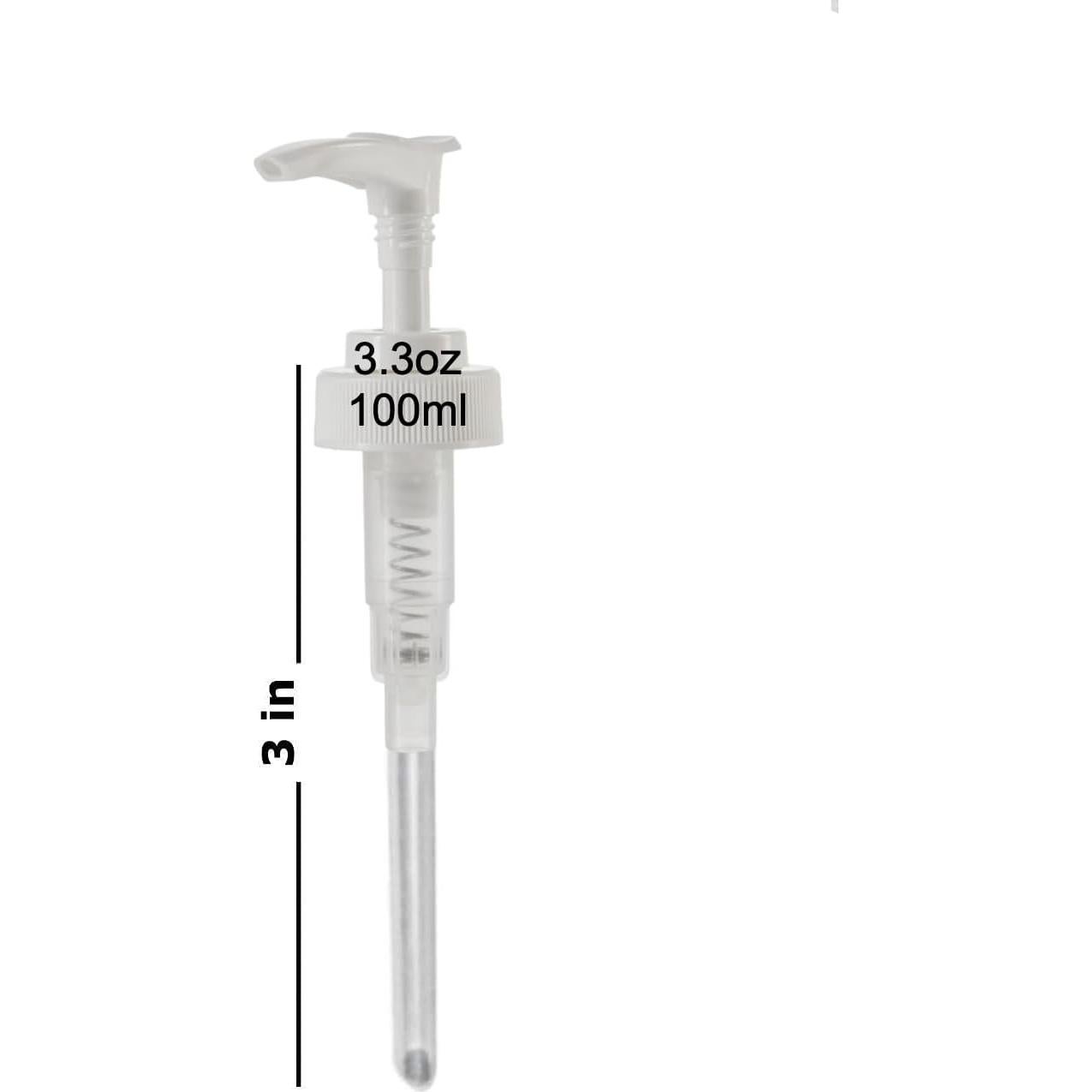 Dispenser Pumps Compatible with Olaplex No. 3 Hair Perfector Mask and Travel Size No. 4 Shampoo & No. 5 Conditioner, 3.3 oz / 100 ml Size Bottle, ONE Short White Pump Only by Ultra Essentials