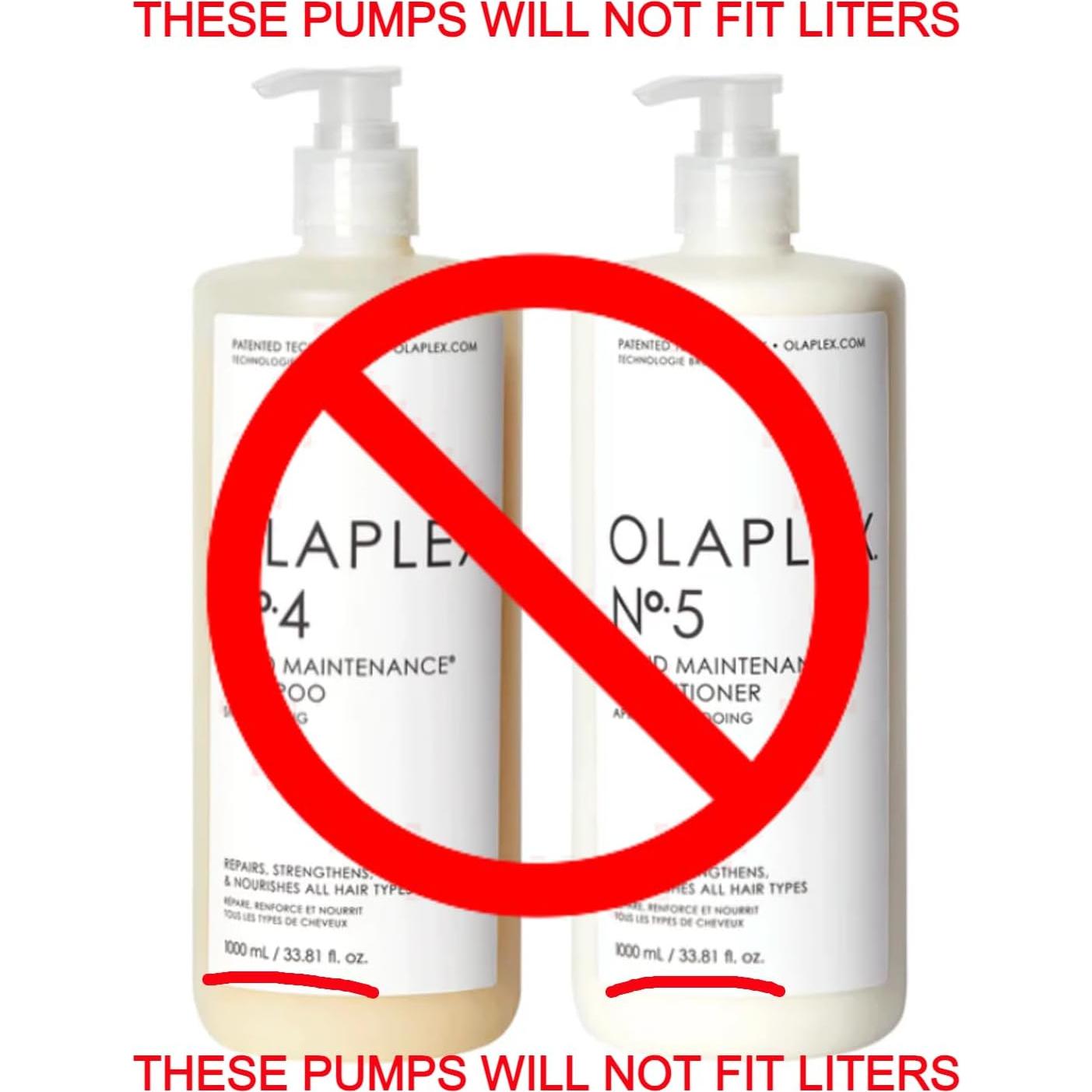 Dispenser Pumps Compatible with Olaplex No. 3 Hair Perfector Mask and Travel Size No. 4 Shampoo & No. 5 Conditioner, 3.3 oz / 100 ml Size Bottle, ONE Short White Pump Only by Ultra Essentials