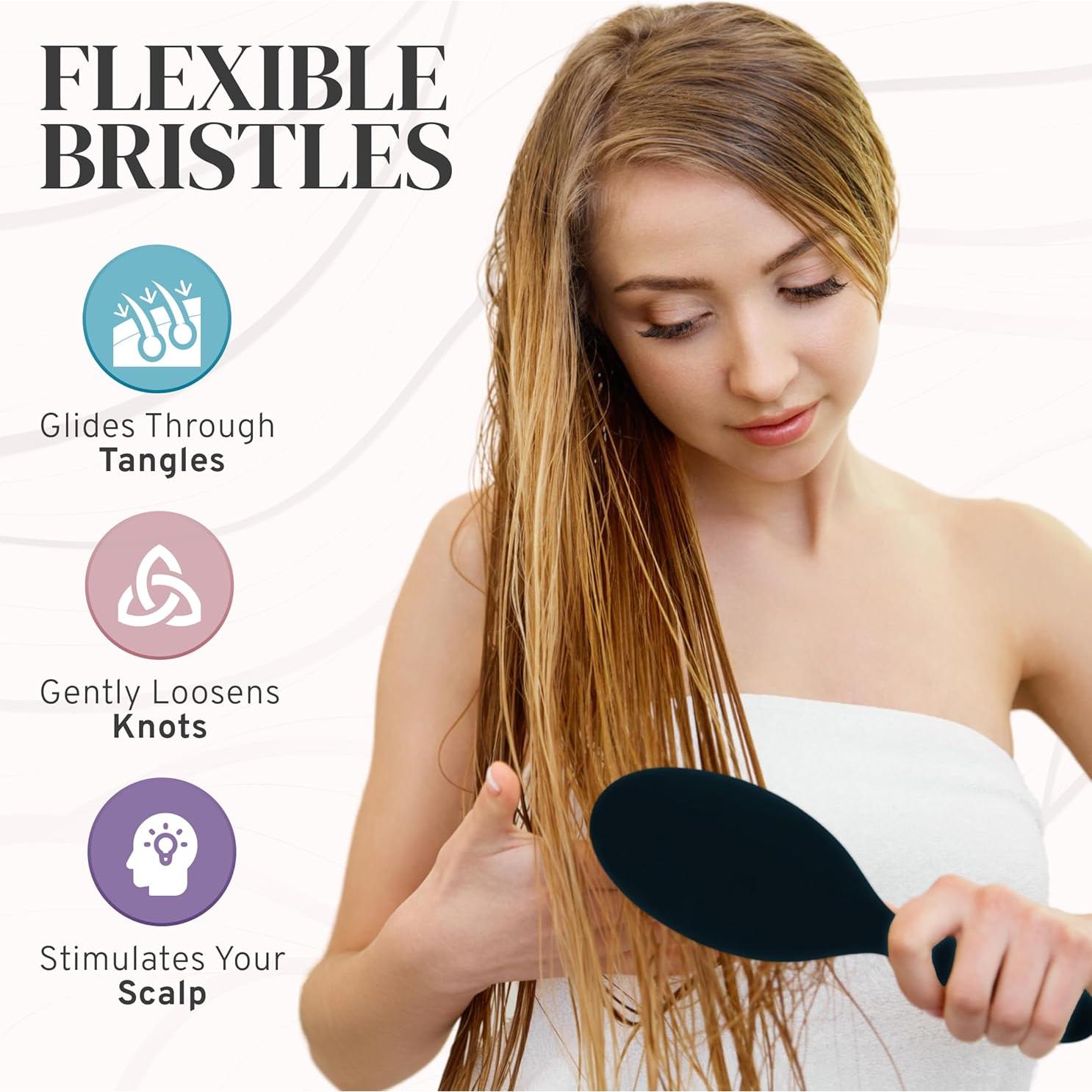 Cepillo Desenredante Húmedo Nora Ross - Anti Quiebre Azul