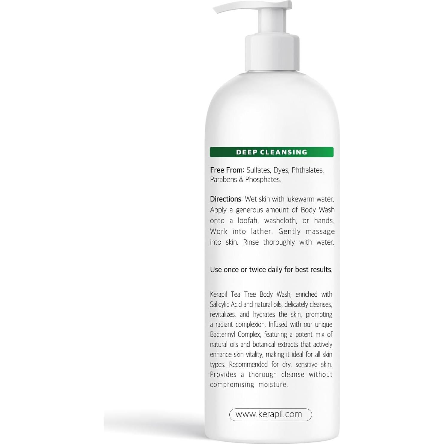 Jabón Corporal Antibacteriano KERAPIL 473 ml x 2 - Árbol de Té