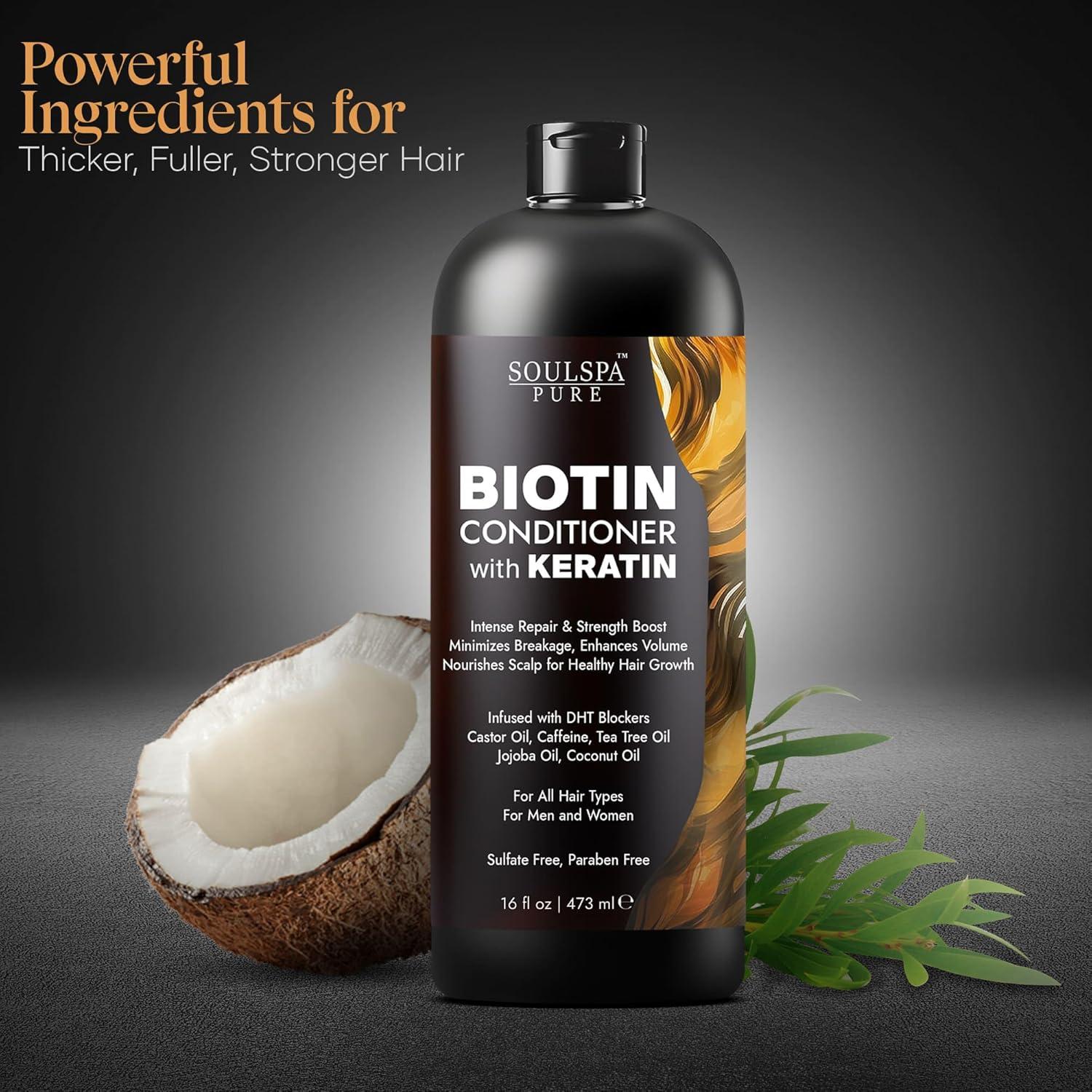 Acondicionador de Biotina SOULSPA PURE 473 ml - Hidratación y Fuerza