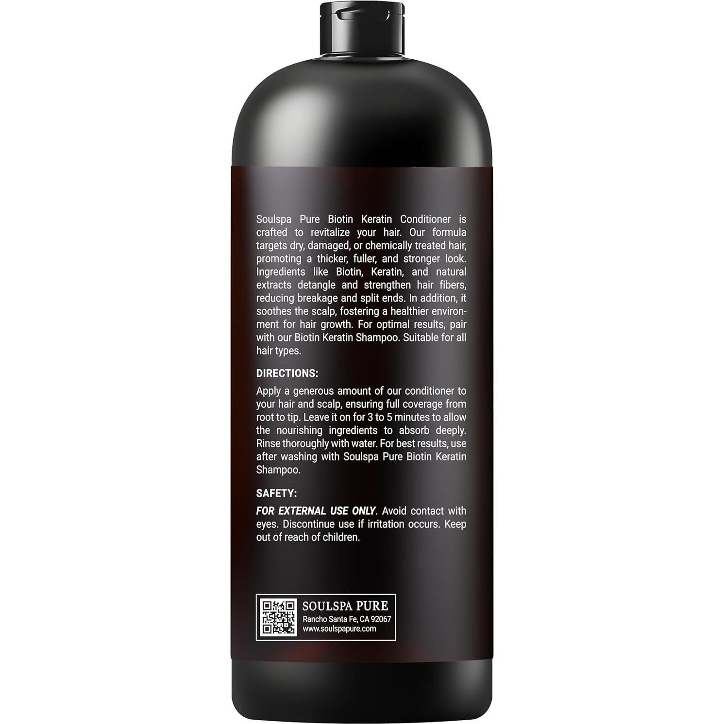 Acondicionador de Biotina SOULSPA PURE 473 ml - Hidratación y Fuerza