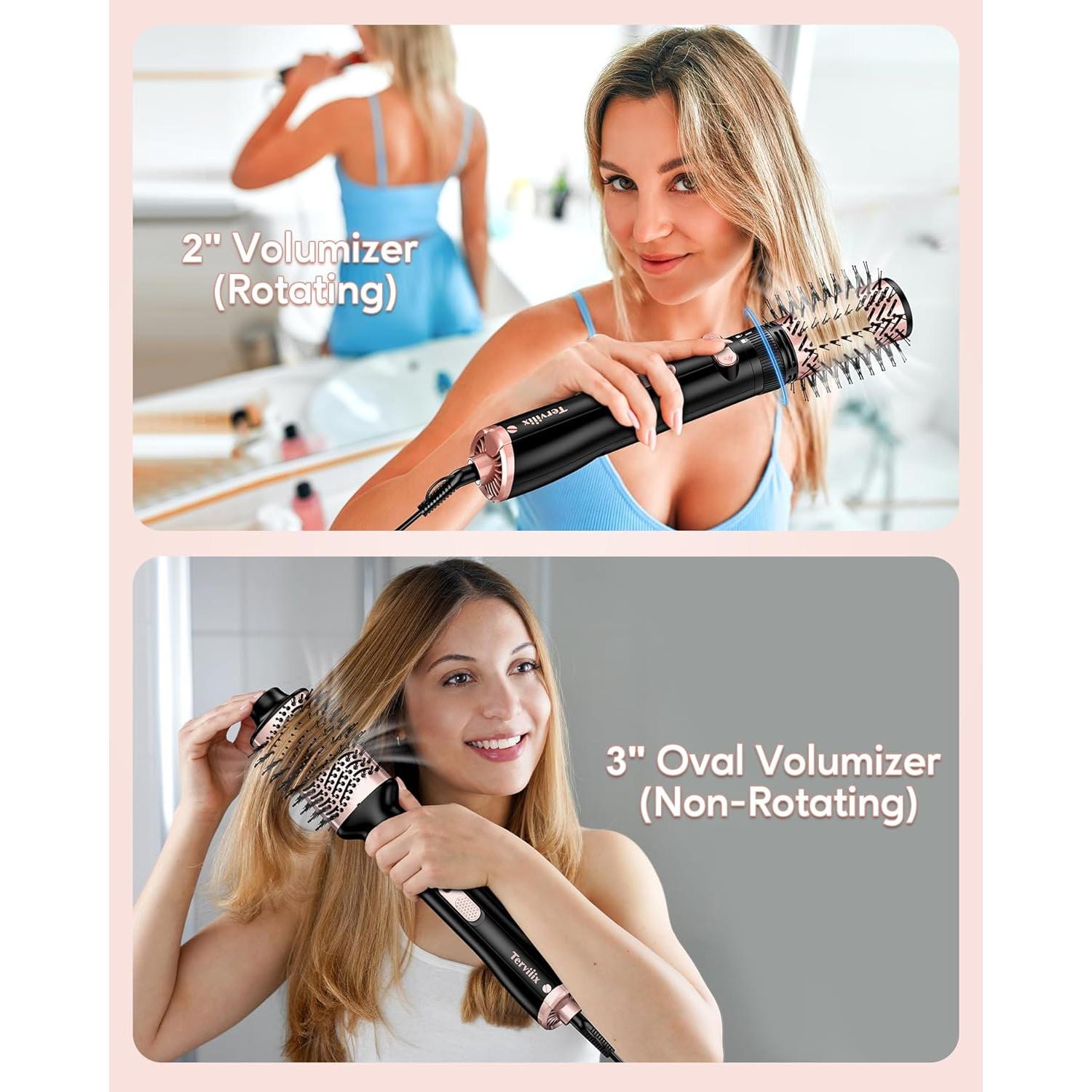 Cepillo Secador Rotatorio Terviiix 2 en 1 1000W 6x10x33cm