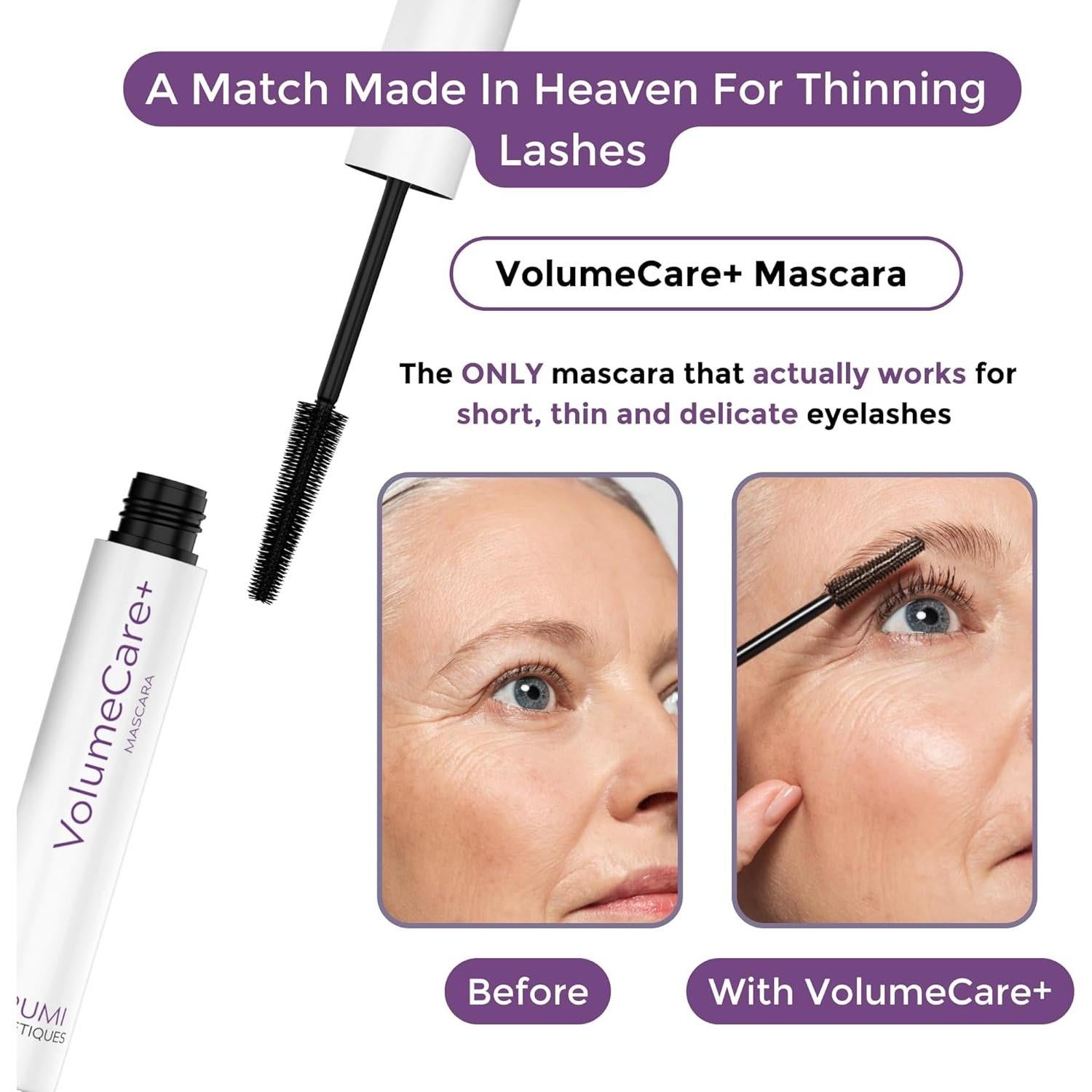 Máscara VolumeCare+ Rumi Cosmetiques para Pestañas Maduras - Hipoalergénica, Volumen y Longitud Extrema