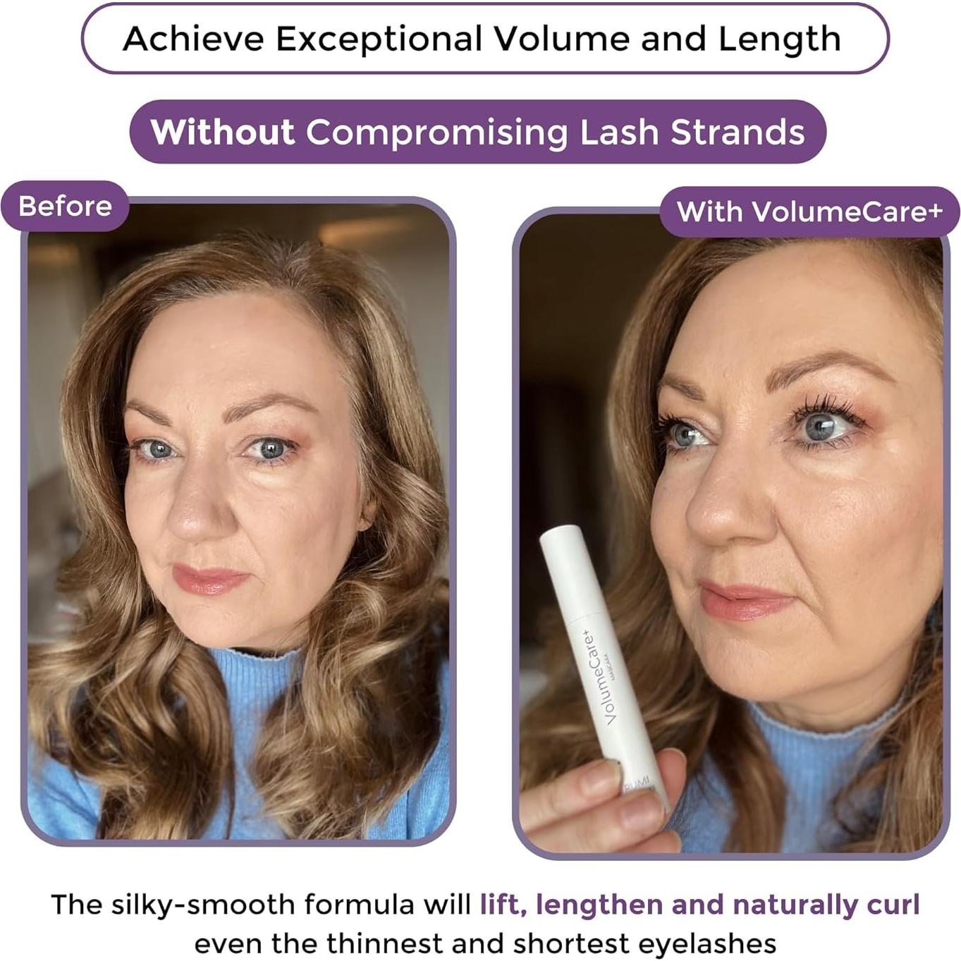 Máscara VolumeCare+ Rumi Cosmetiques para Pestañas Maduras - Hipoalergénica, Volumen y Longitud Extrema