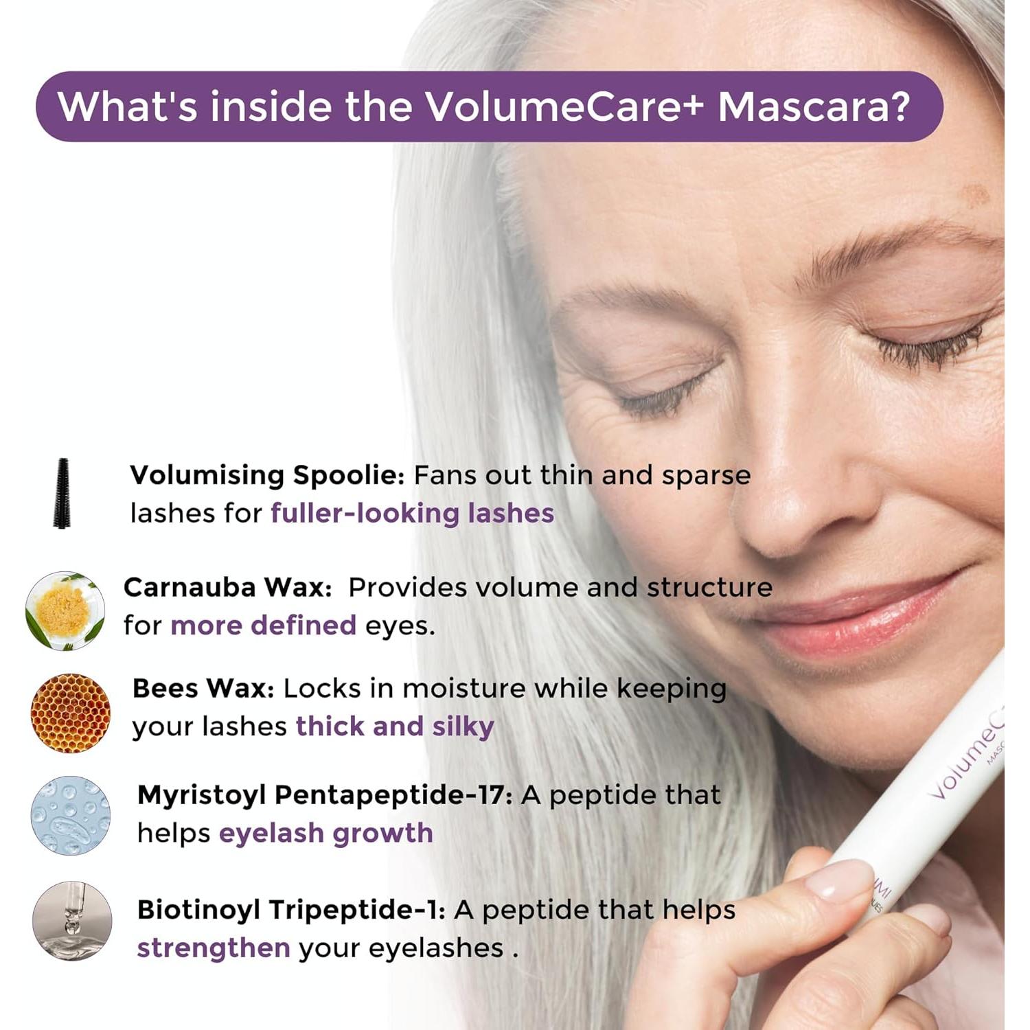 Máscara VolumeCare+ Rumi Cosmetiques para Pestañas Maduras - Hipoalergénica, Volumen y Longitud Extrema