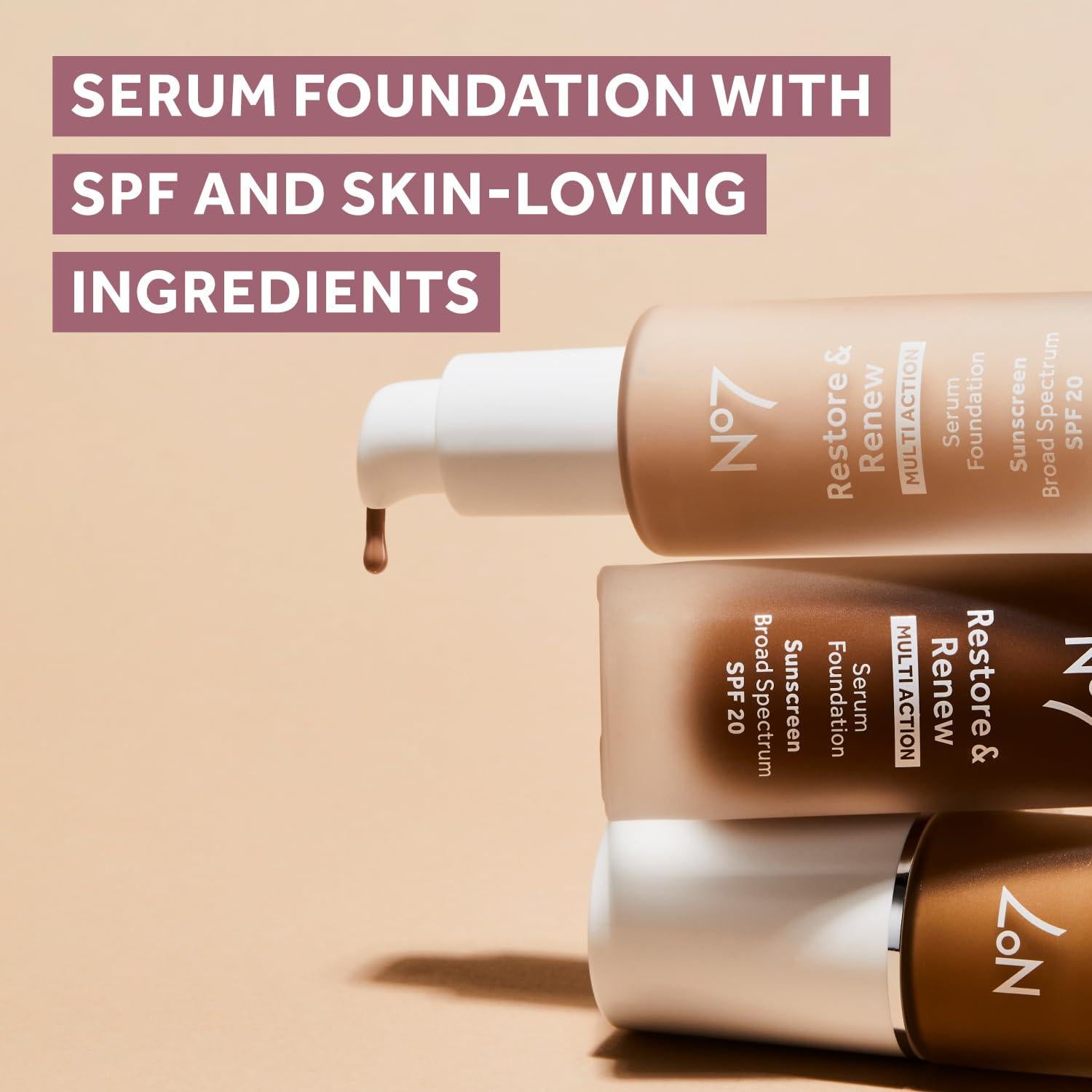 Suero de Fundación No7 Restaurar y Renovar 30ml - Porcelana