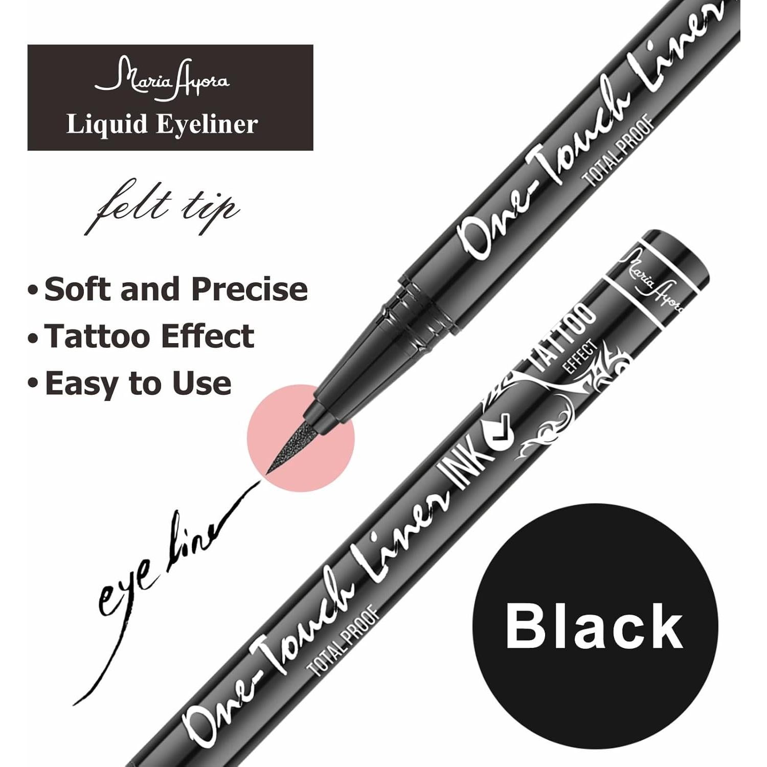 Paquete Triple de Eyeliner Líquido Hipoalergénico MARIA AYORA - Negro Clásico