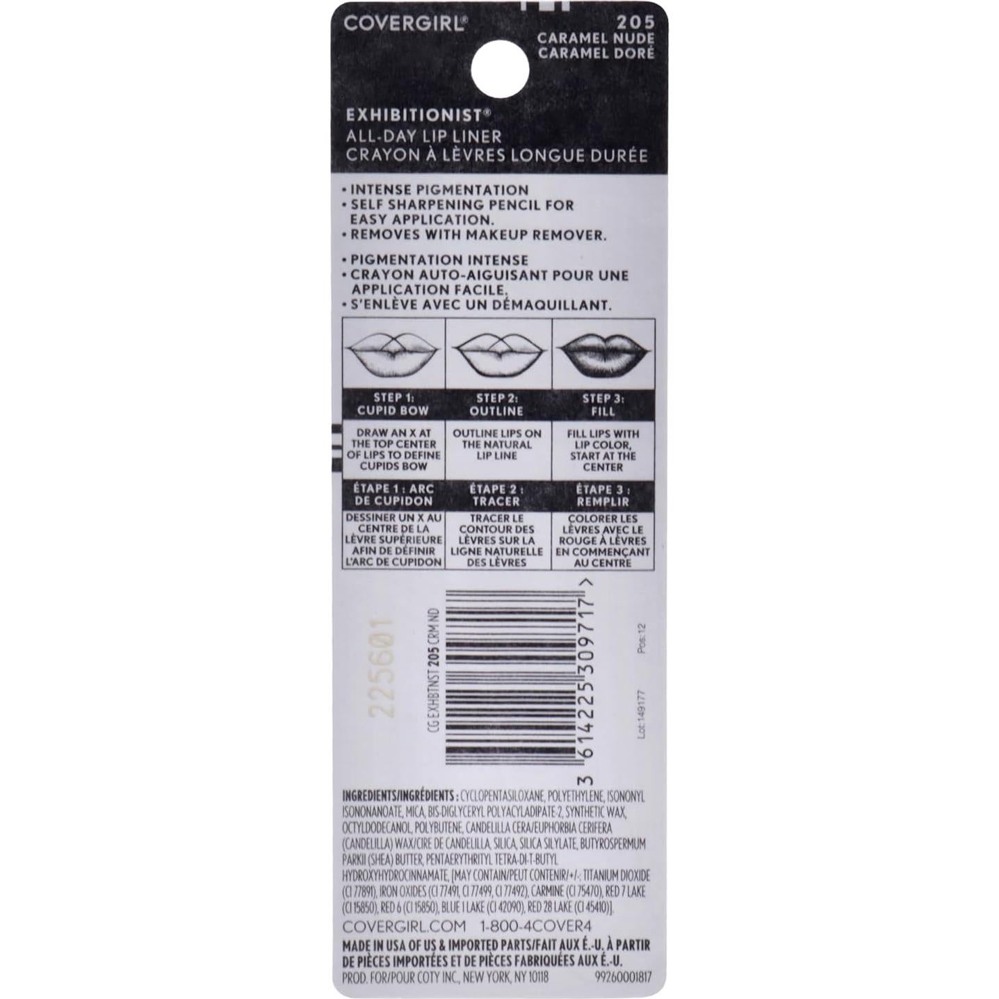 Lápiz Labial Exhibitionist COVERGIRL Caramelo Nude 205 Paquete de 2