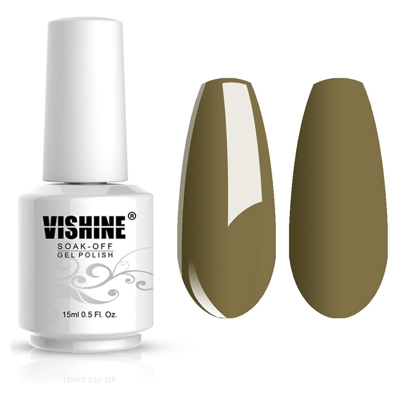 Esmalte de Uñas UV LED Vishine 15ml Color Caqui Oscuro 005