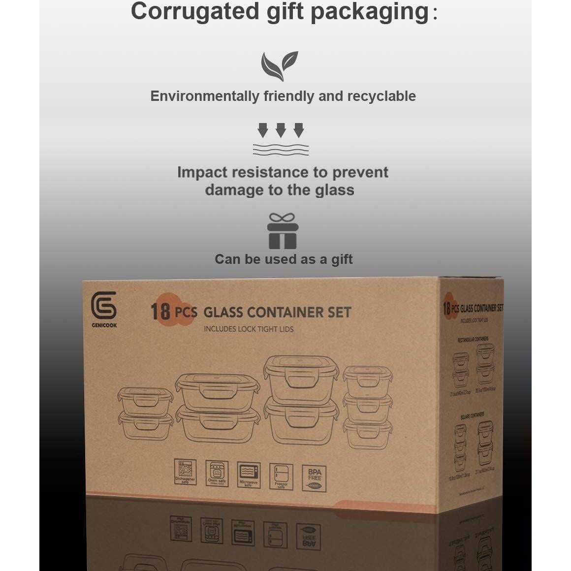 Juego de 18 Contenedores de Almacenamiento de Vidrio S SALIENT