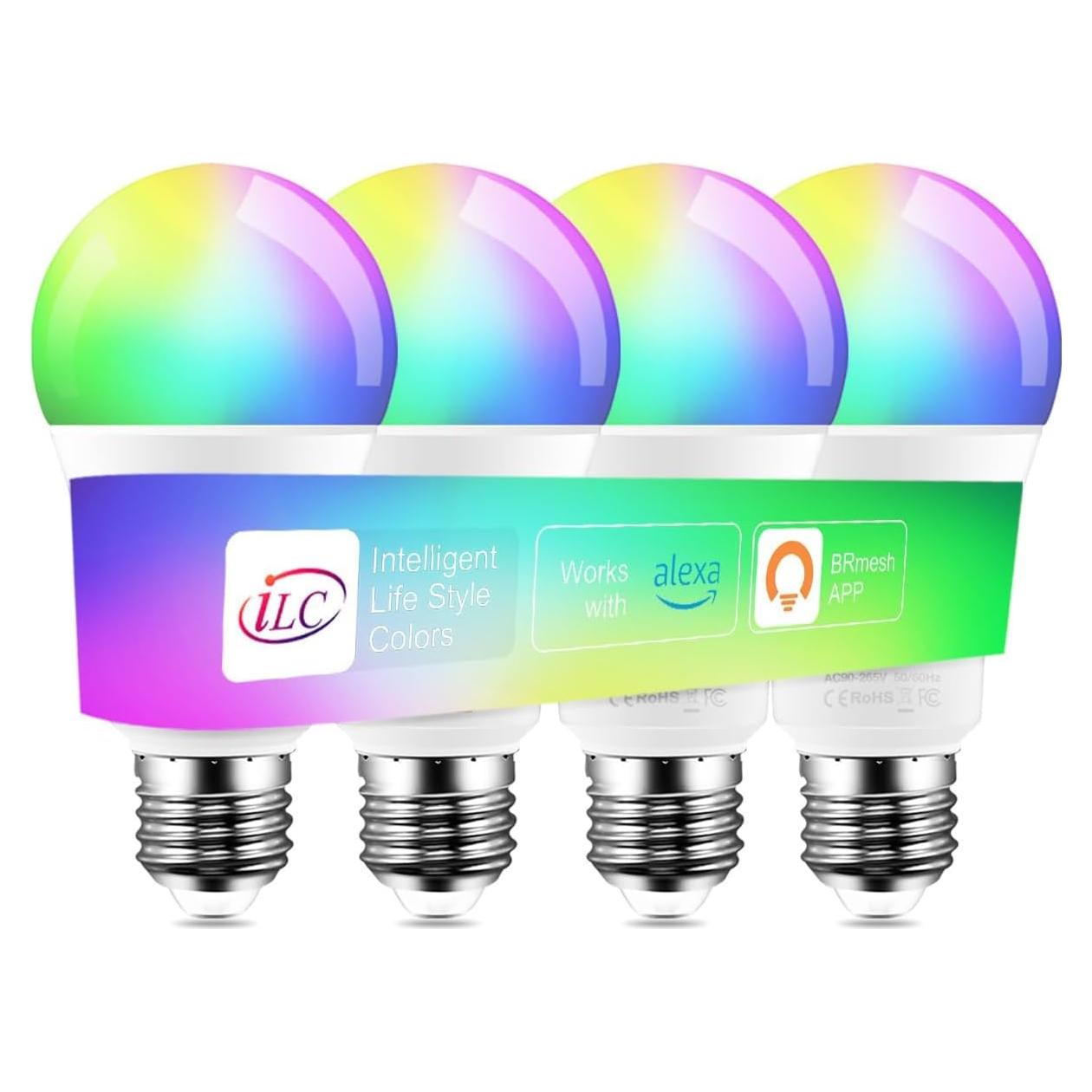 Bombillas LED ILC 10W RGB 900LM Blanco Cálido 2700K - Paquete de 4