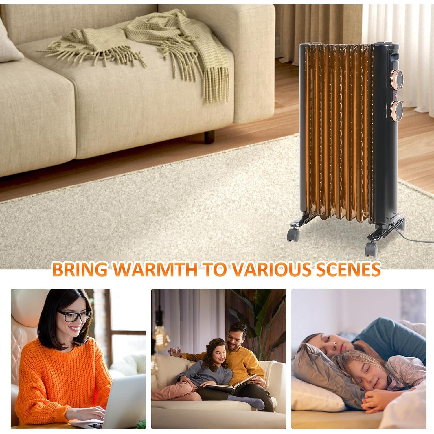 Calentador Eléctrico Fadidio 1500W con Ruedas y 3 Modos