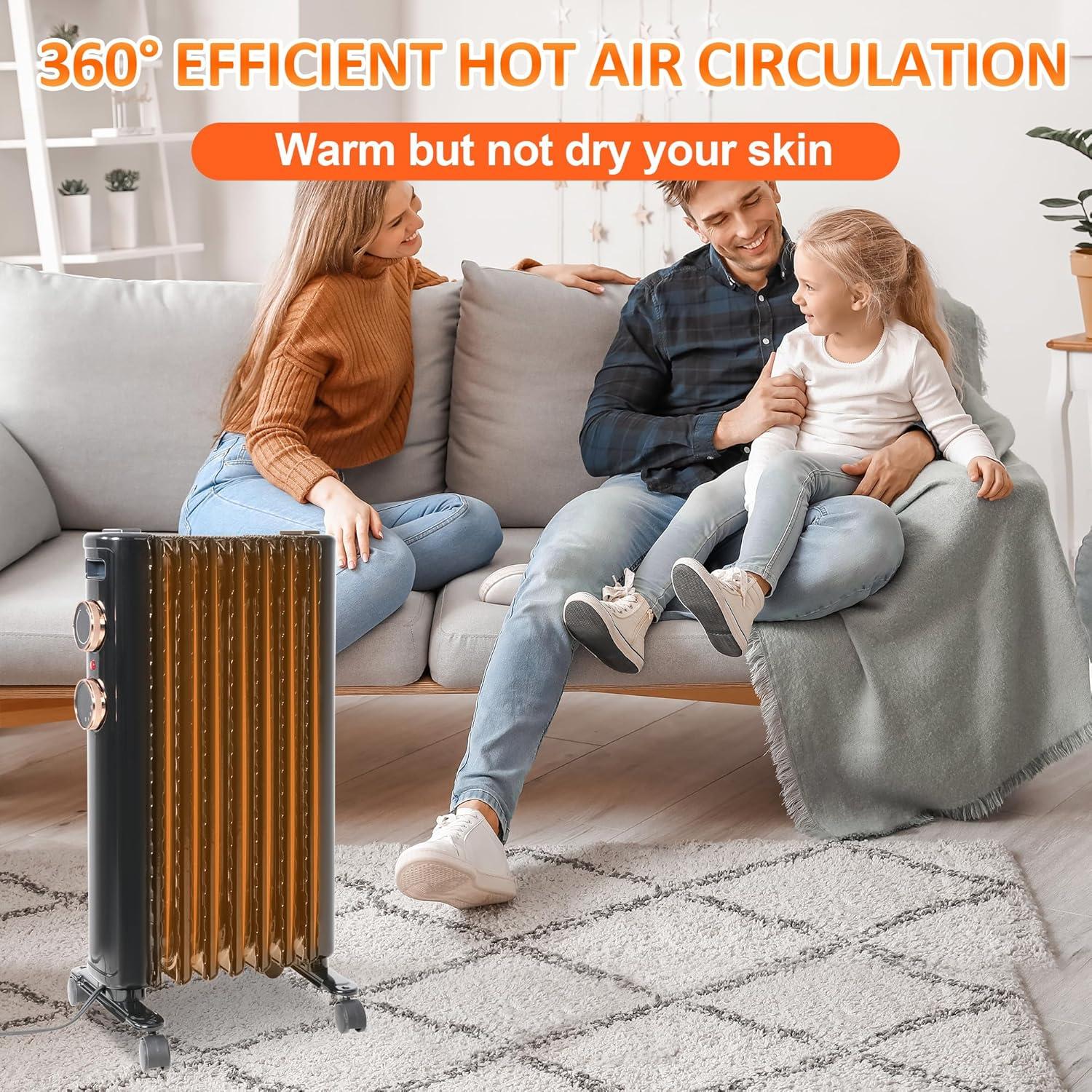 Calentador Eléctrico Fadidio 1500W con Ruedas y 3 Modos