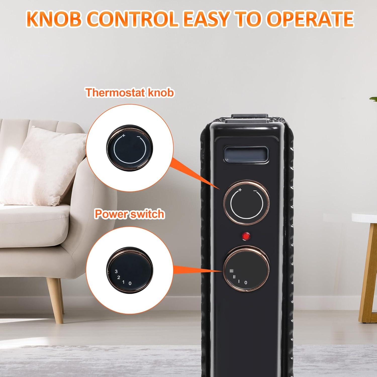 Calentador Eléctrico Fadidio 1500W con Ruedas y 3 Modos