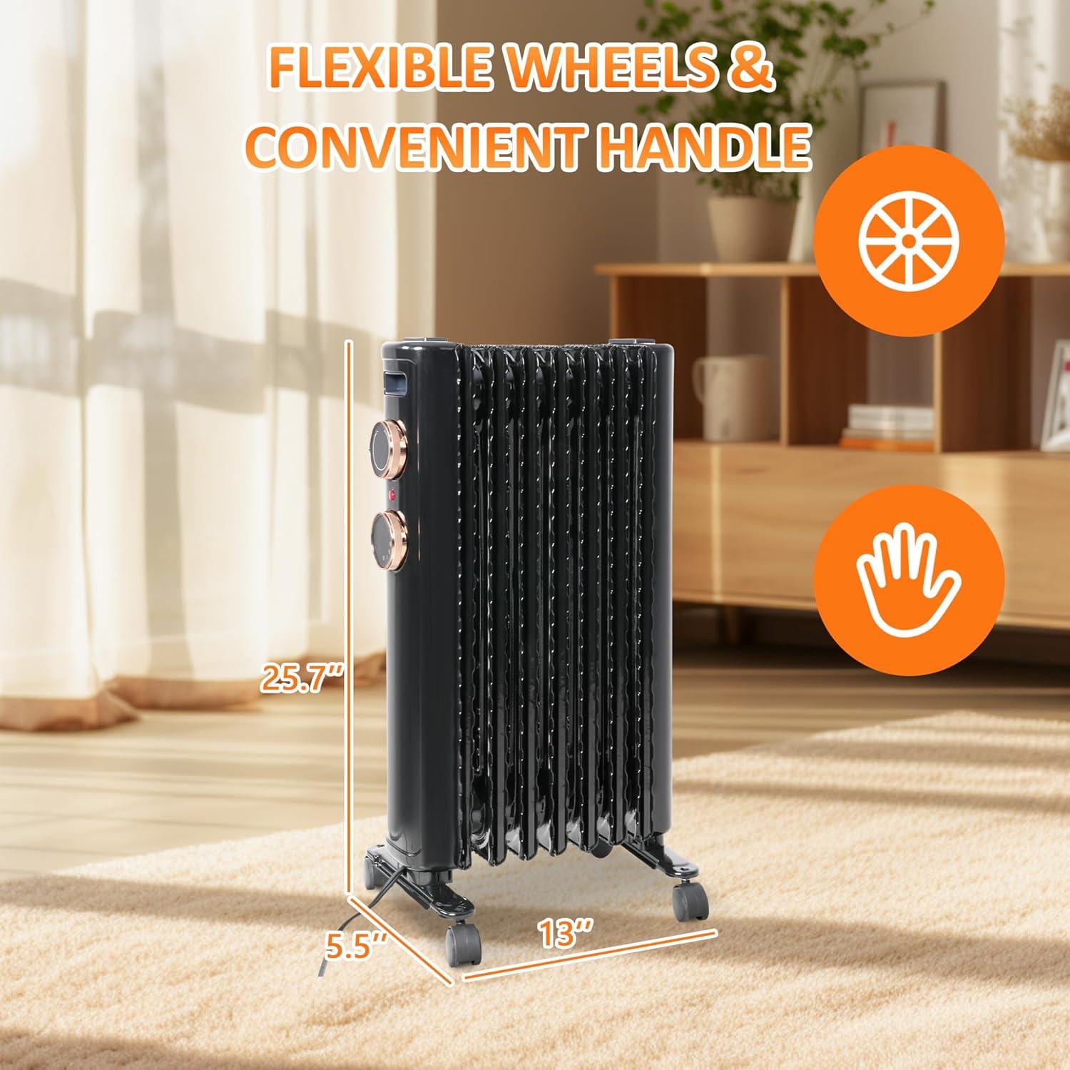 Calentador Eléctrico Fadidio 1500W con Ruedas y 3 Modos